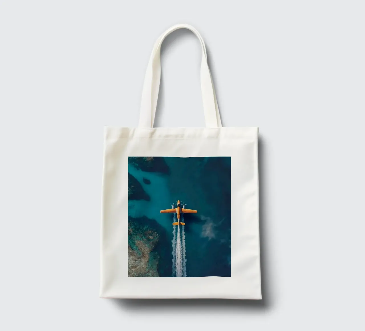 plane slide on water borsa in juta da Fost