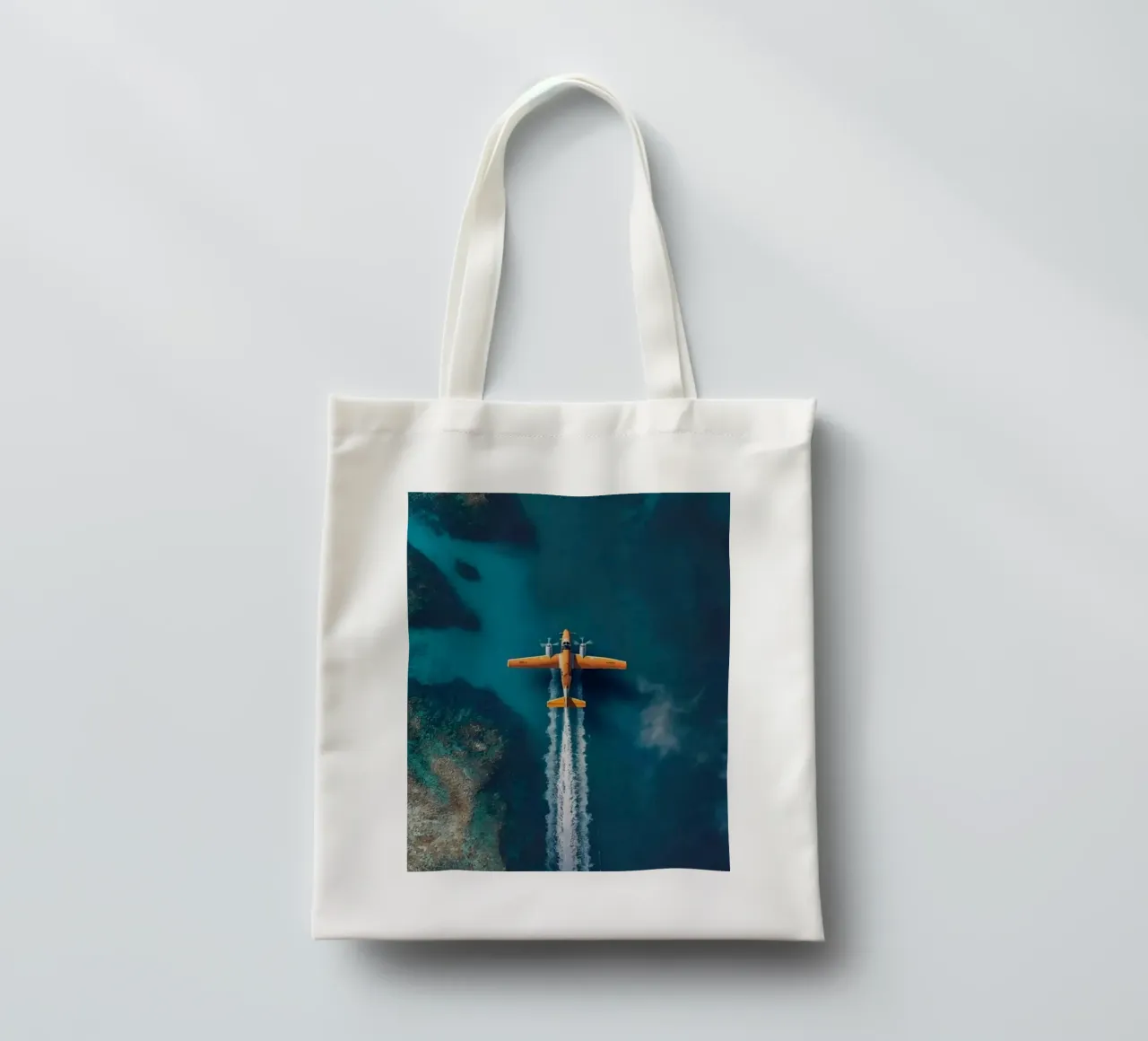 plane slide on water borsa in juta da Fost