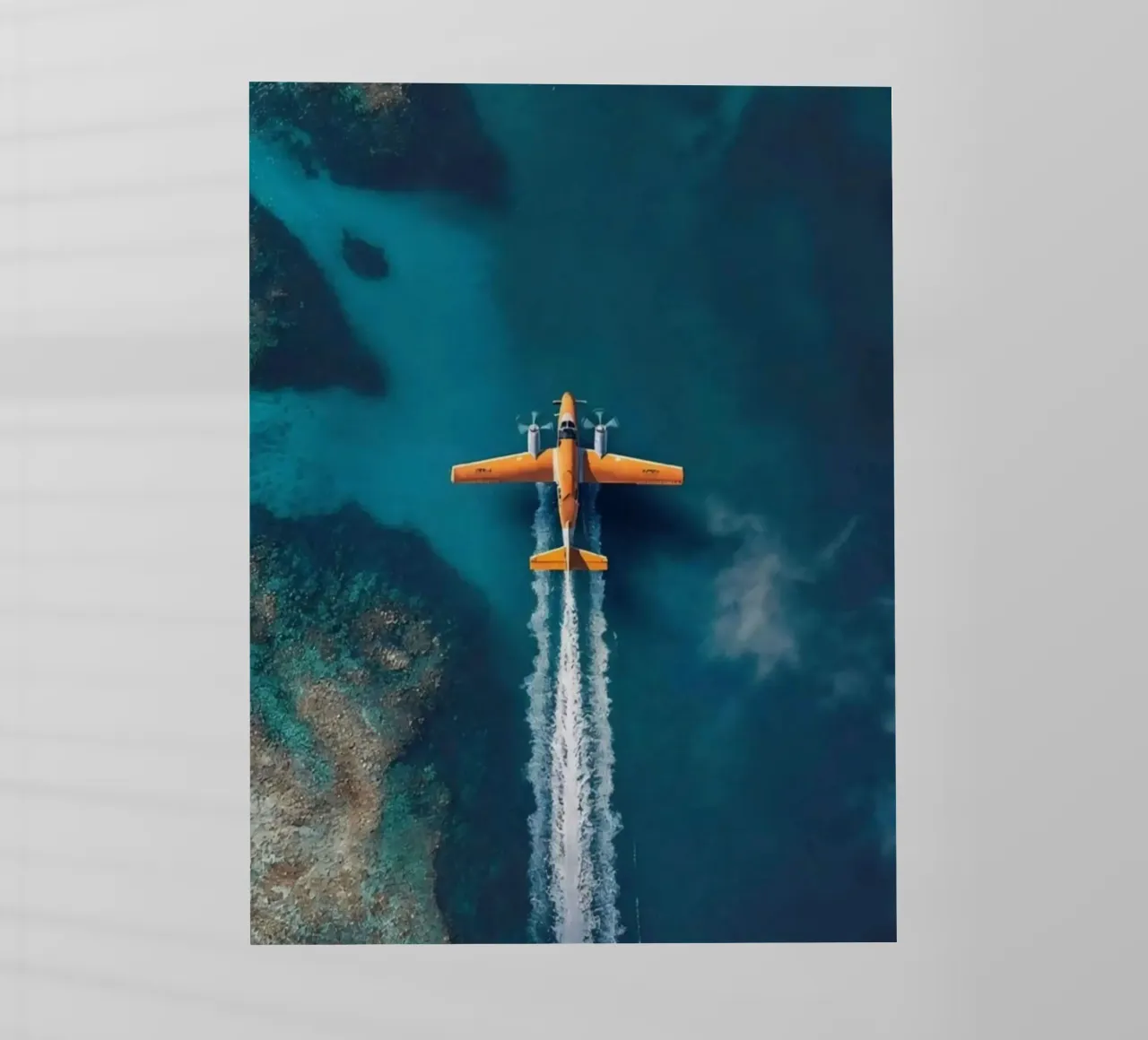 plane slide on water pellicola backlit da Fost