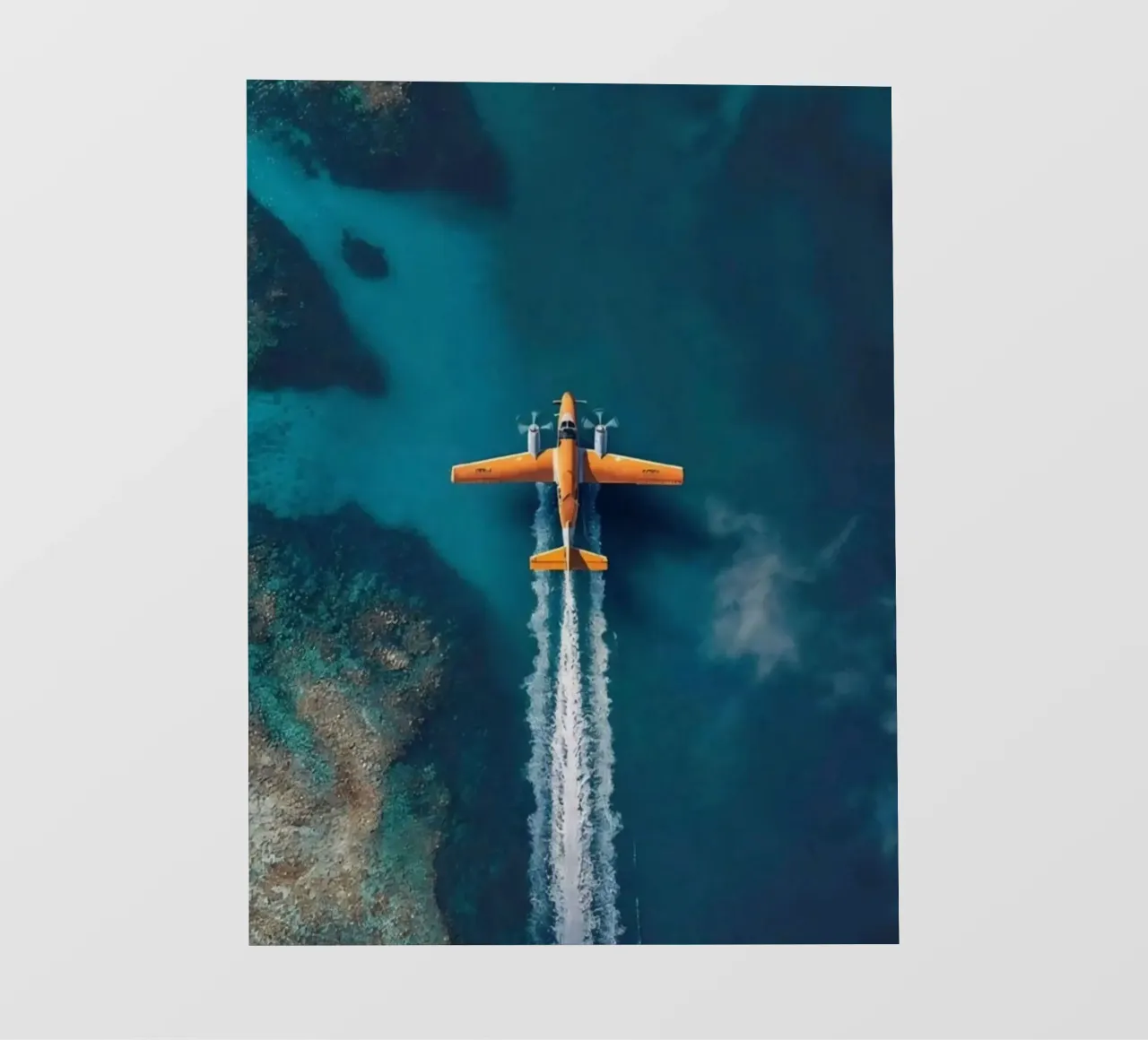 plane slide on water pellicola backlit da Fost