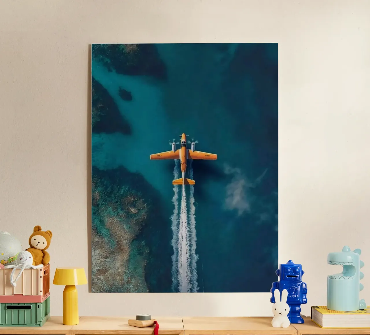 plane slide on water plexiglass da Fost
