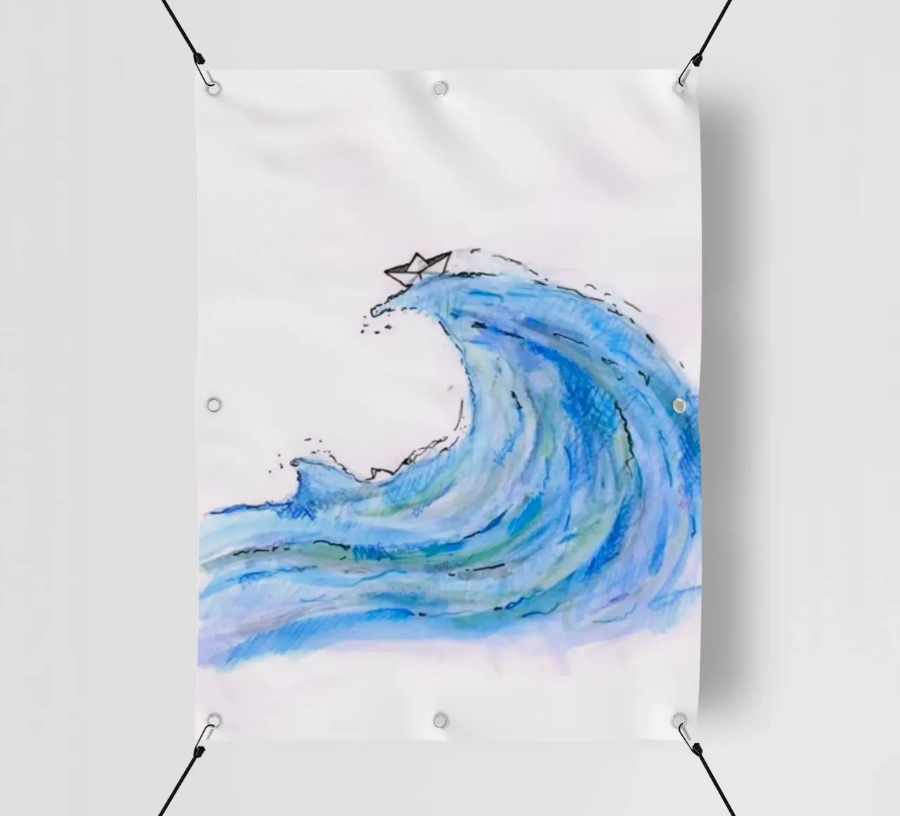 boat on giant wave telo in pvc da Fost