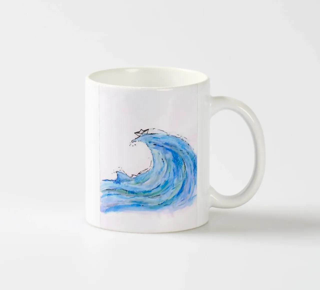 boat on giant wave tazza in ceramica da Fost