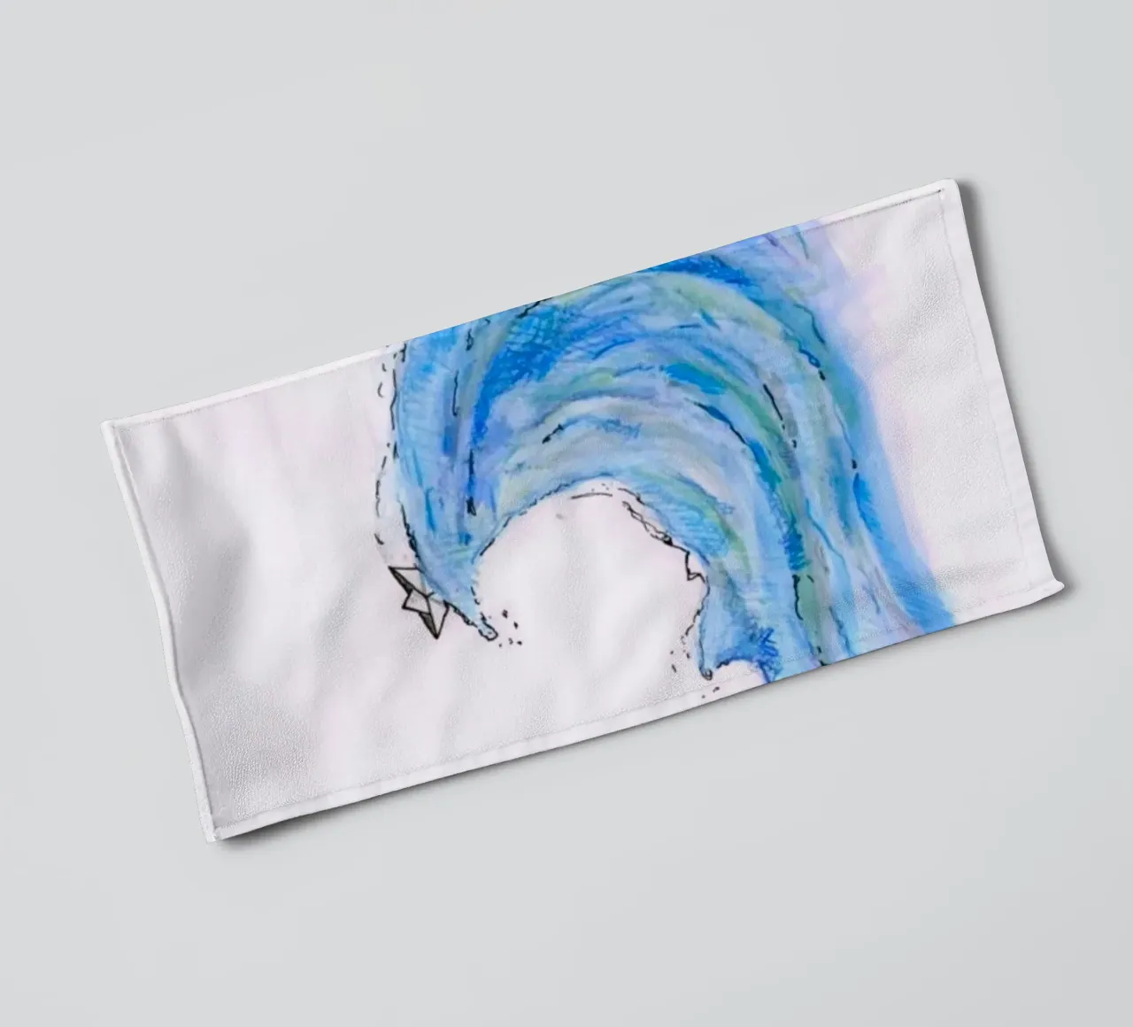 boat on giant wave asciugamano da bagno da Fost