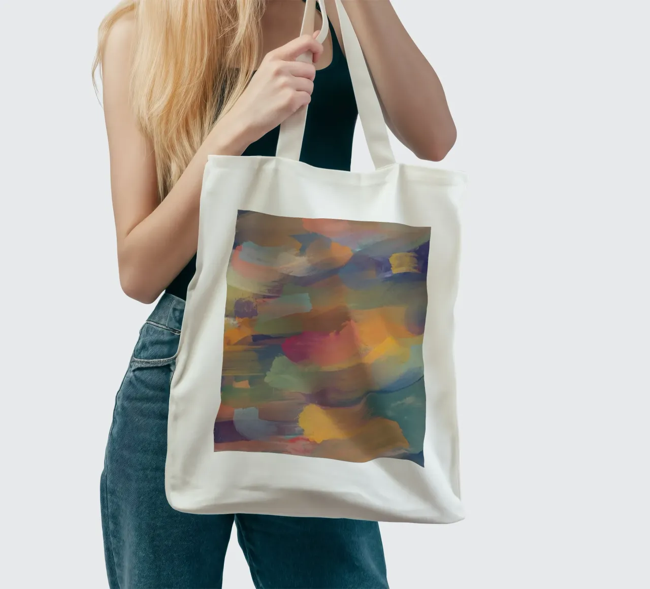 paint ink gradient borsa in juta da Fost