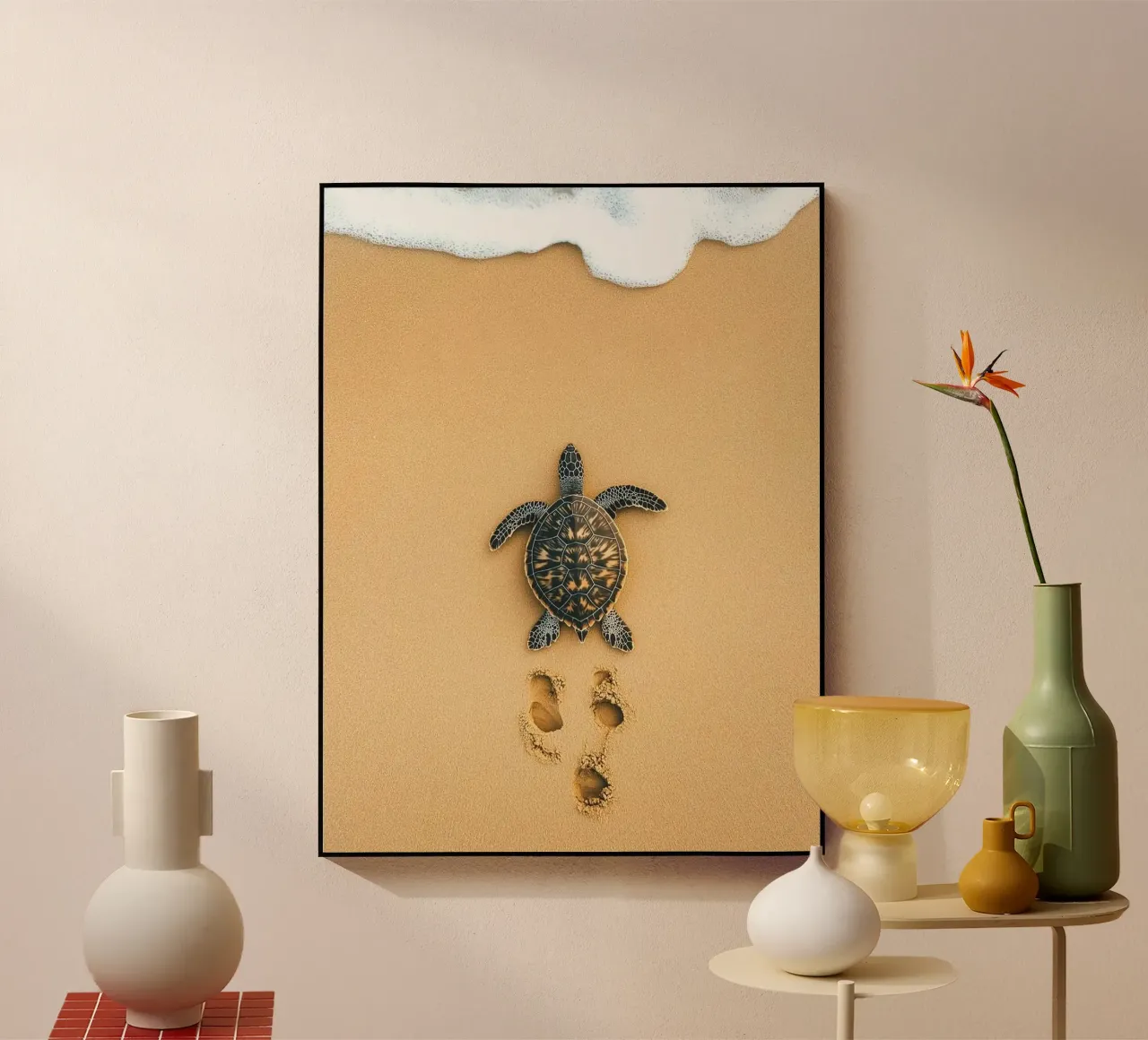 turtle on sand plexiglass da Fost