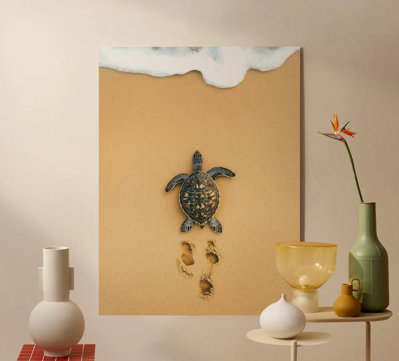 turtle on sand plexiglass da Fost