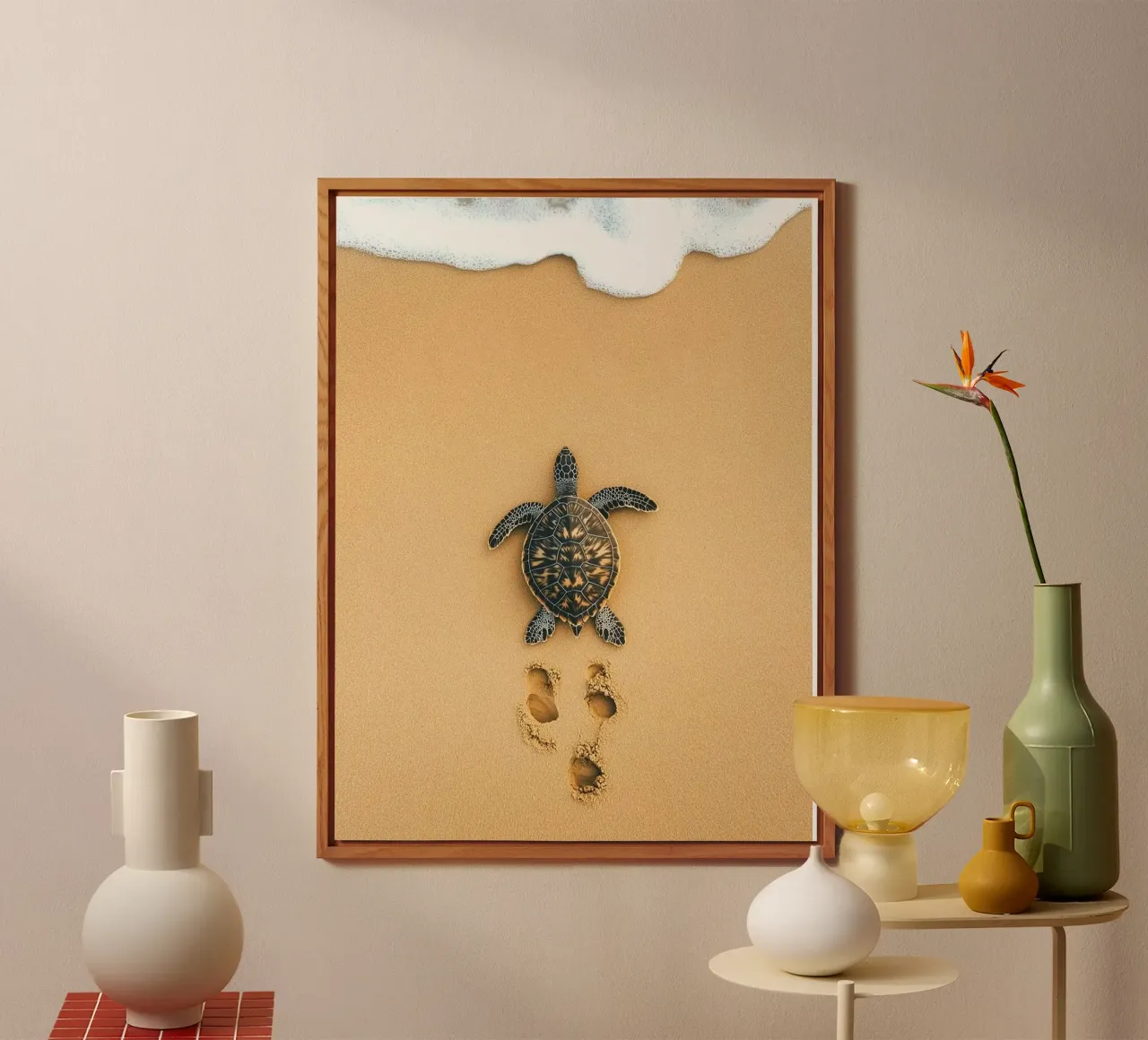 turtle on sand alluminio dibond da Fost