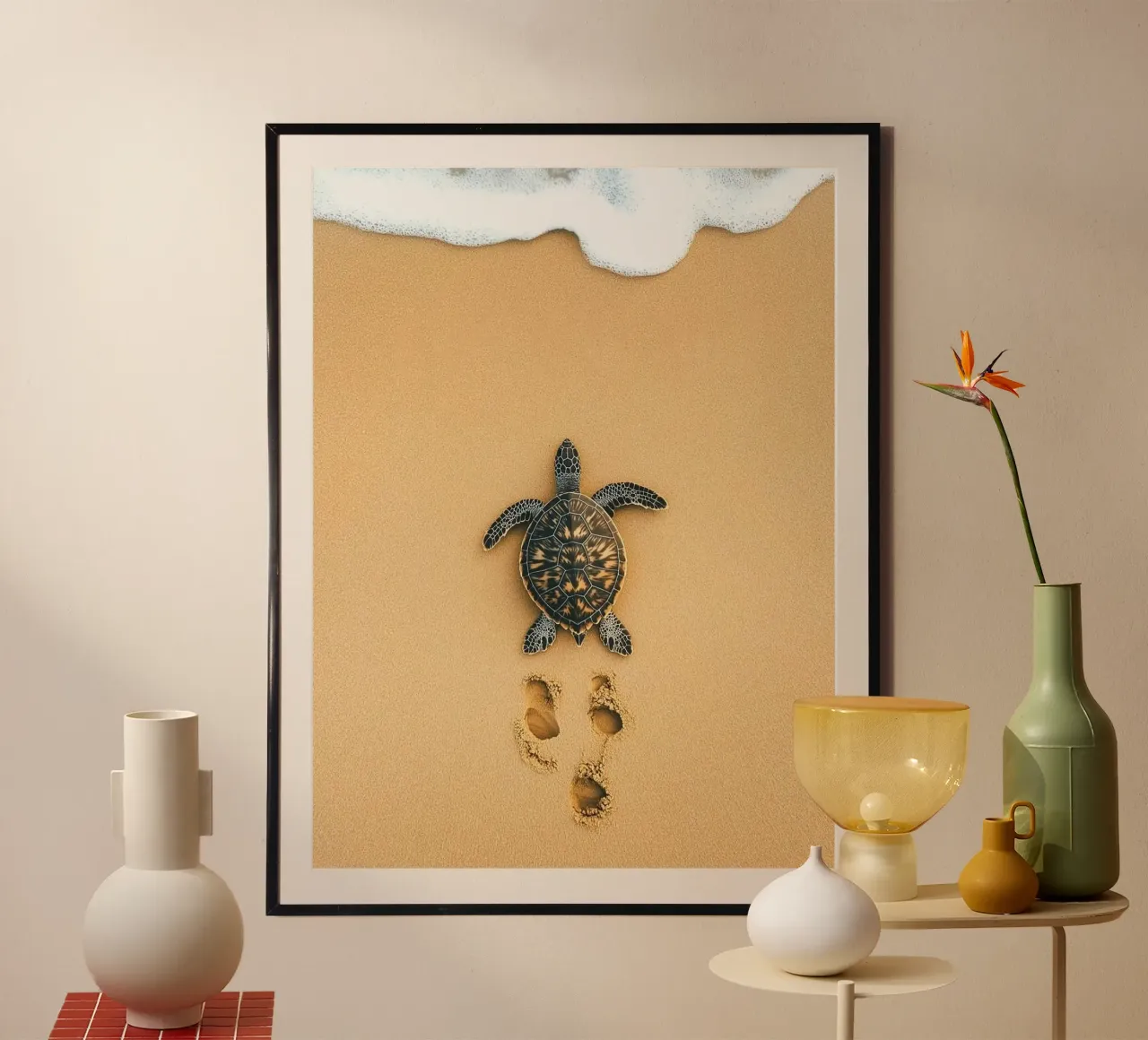 turtle on sand carta hahnemühle da Fost