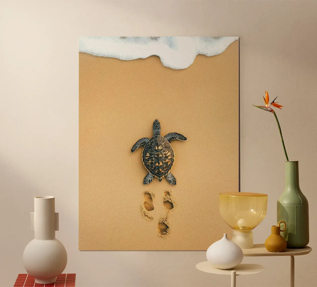 turtle on sand carta hahnemühle da Fost