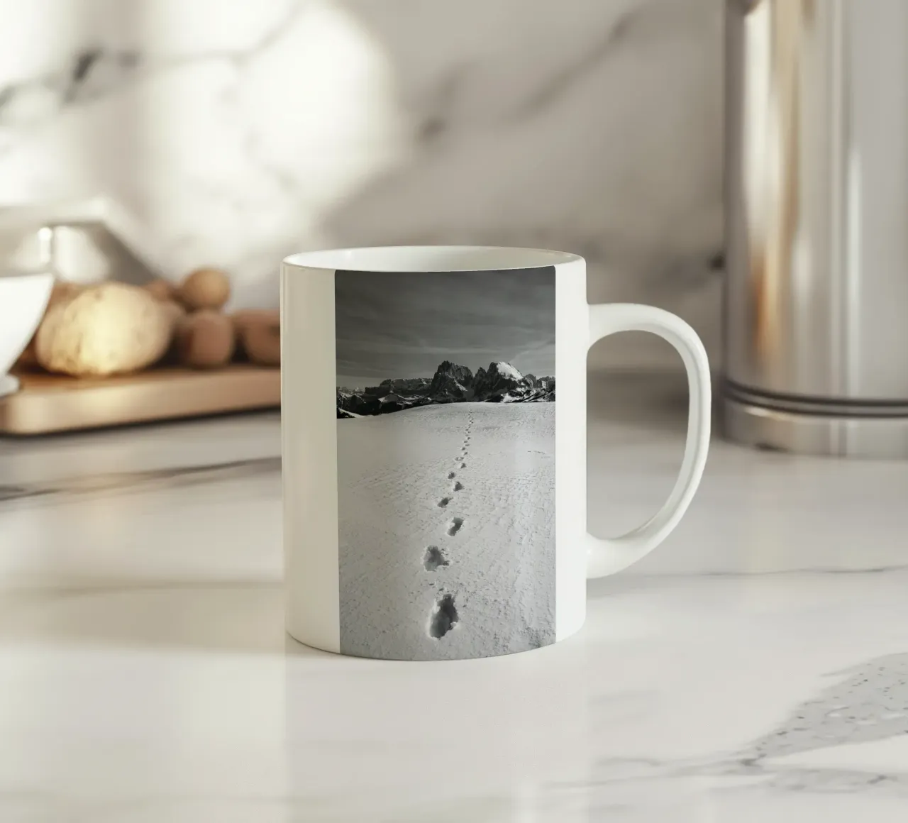 Footprints in the snow tazza in ceramica da Fjöllart
