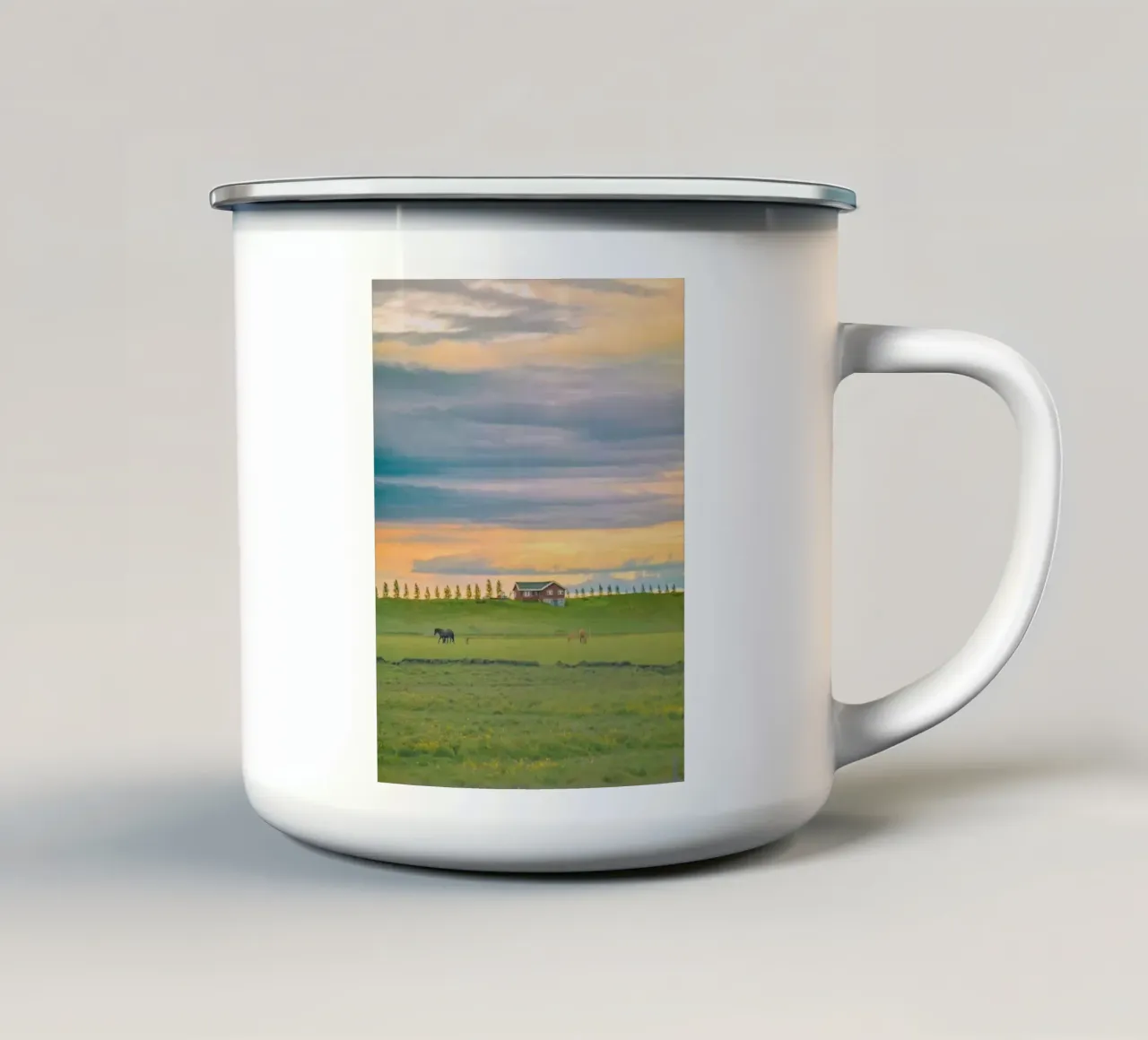 space countryside field tazza in smalto da juli