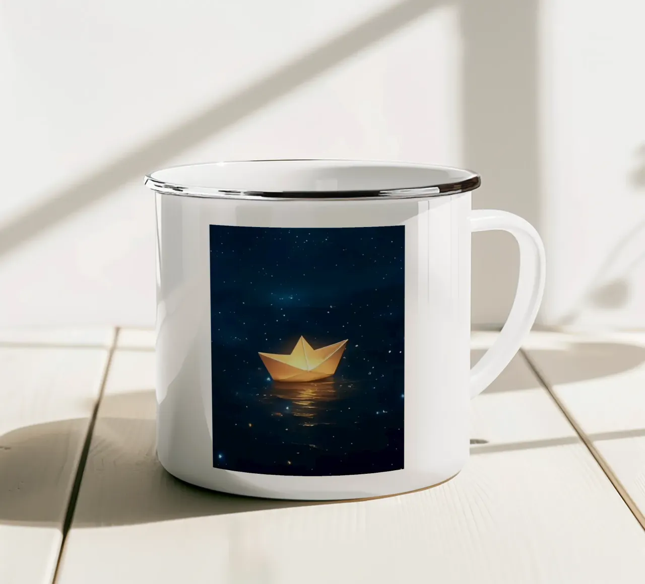 light boat in starry tazza in smalto da juli