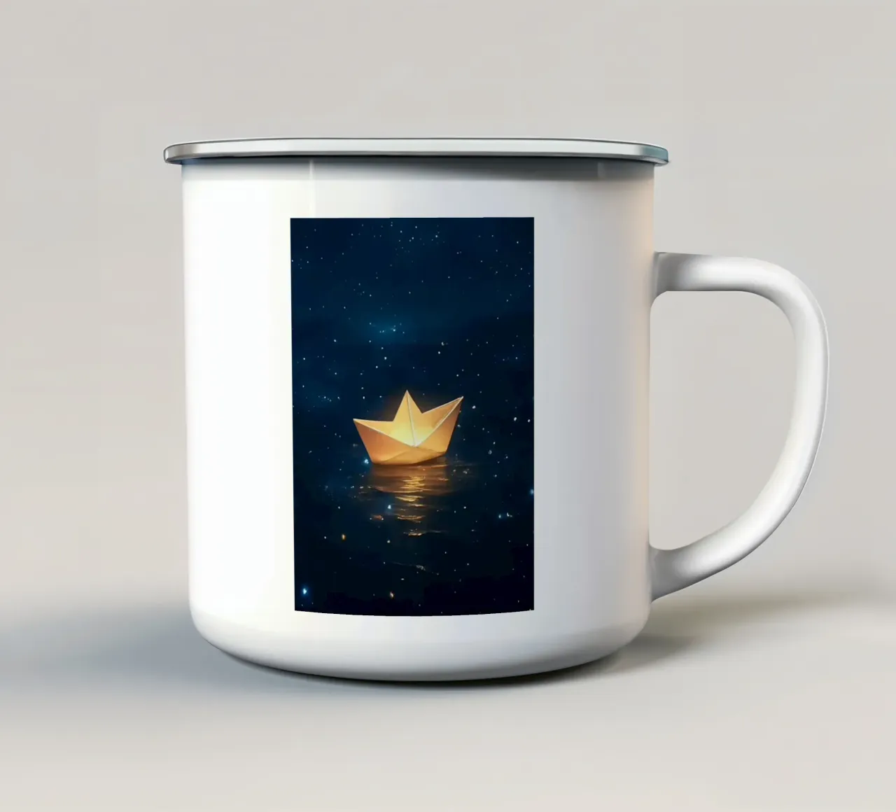 light boat in starry tazza in smalto da juli