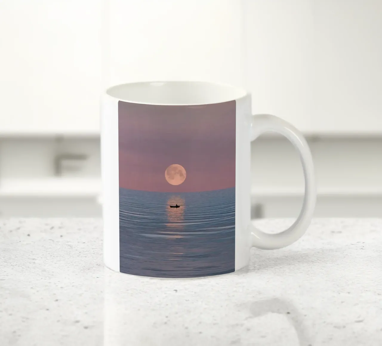 boating with moon tazza in ceramica da juli