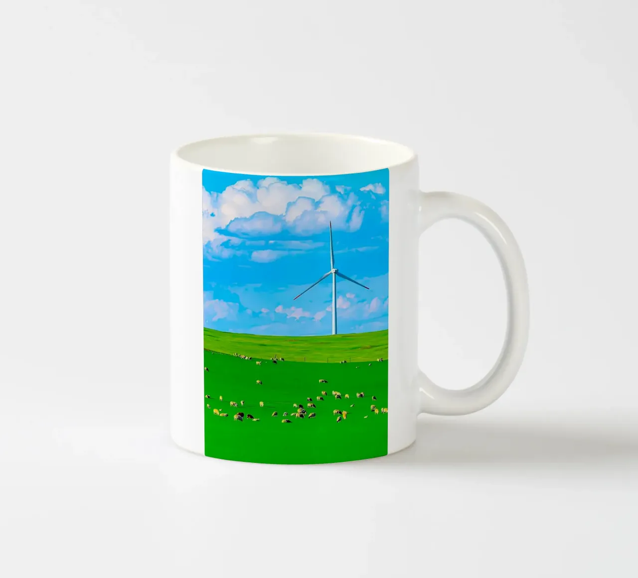 windmill in space field tazza in ceramica da juli