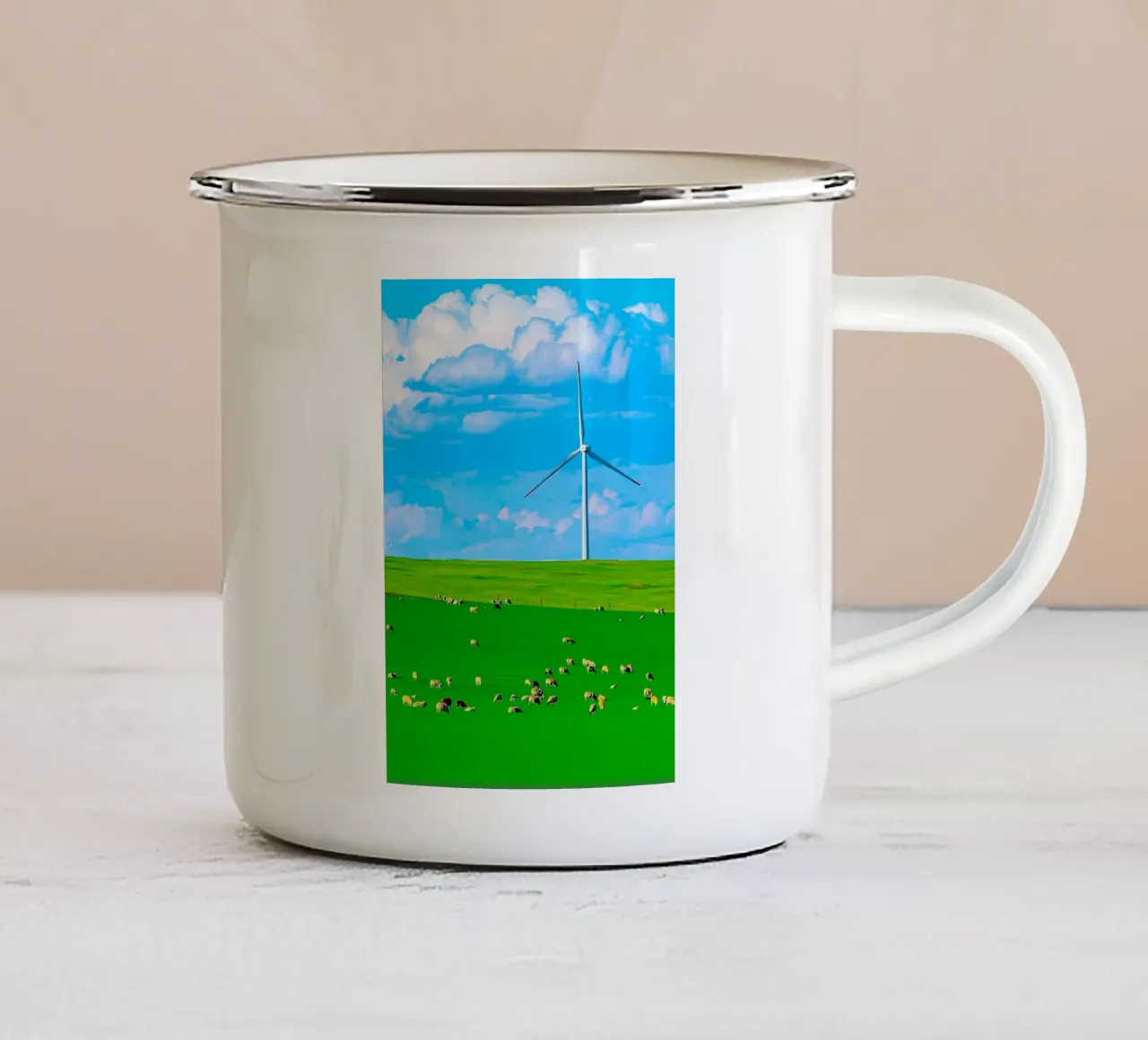 windmill in space field emaille mok van juli