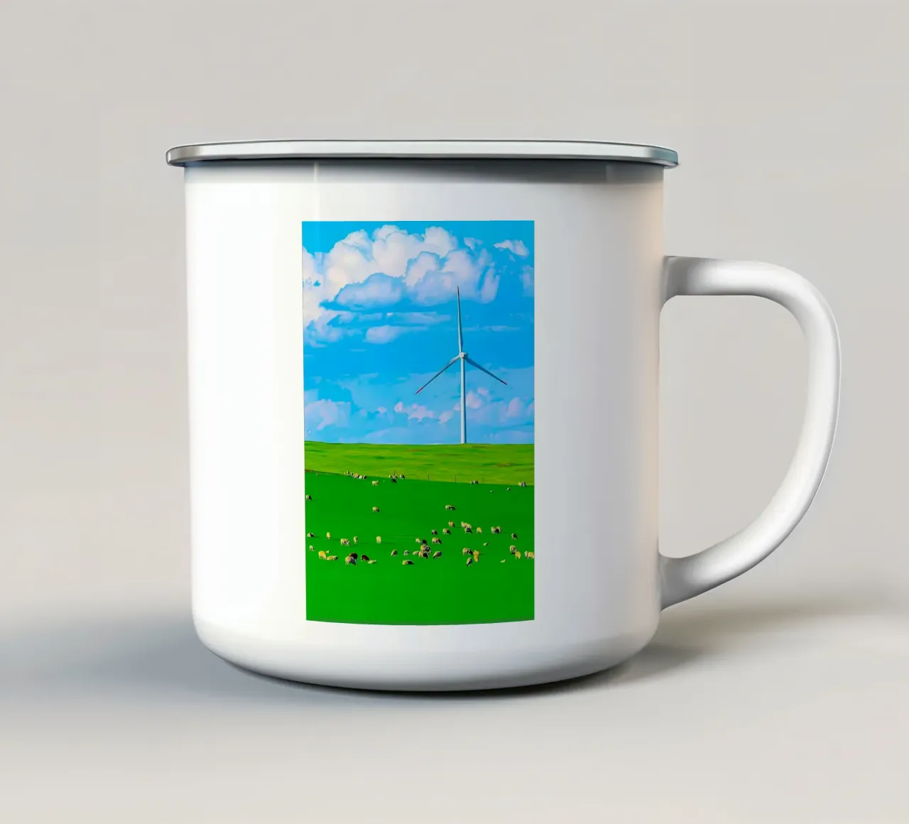 windmill in space field emaille mok van juli