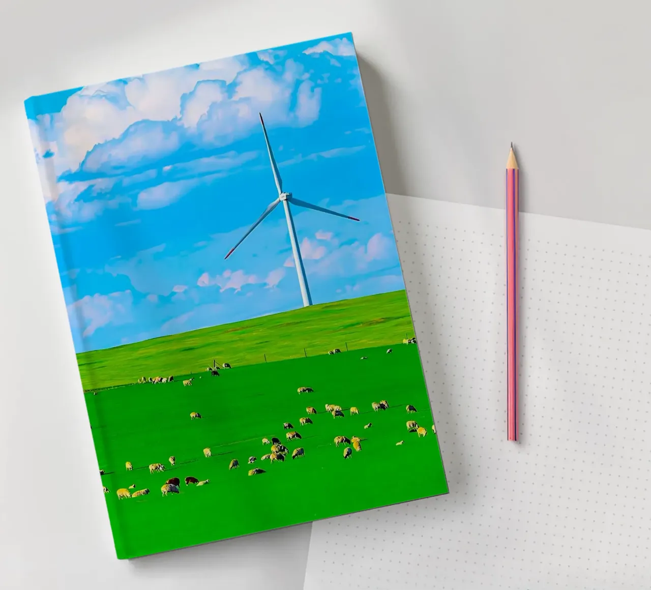 windmill in space field notebook by juli