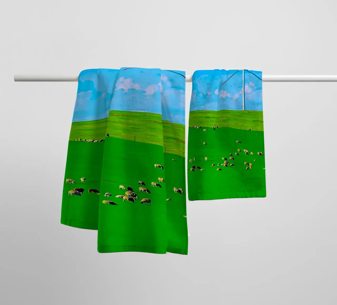 windmill in space field Handtuch von juli