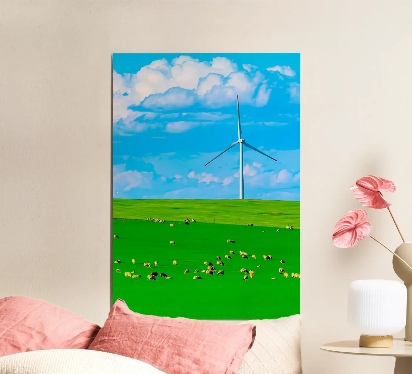 windmill in space field poster da juli