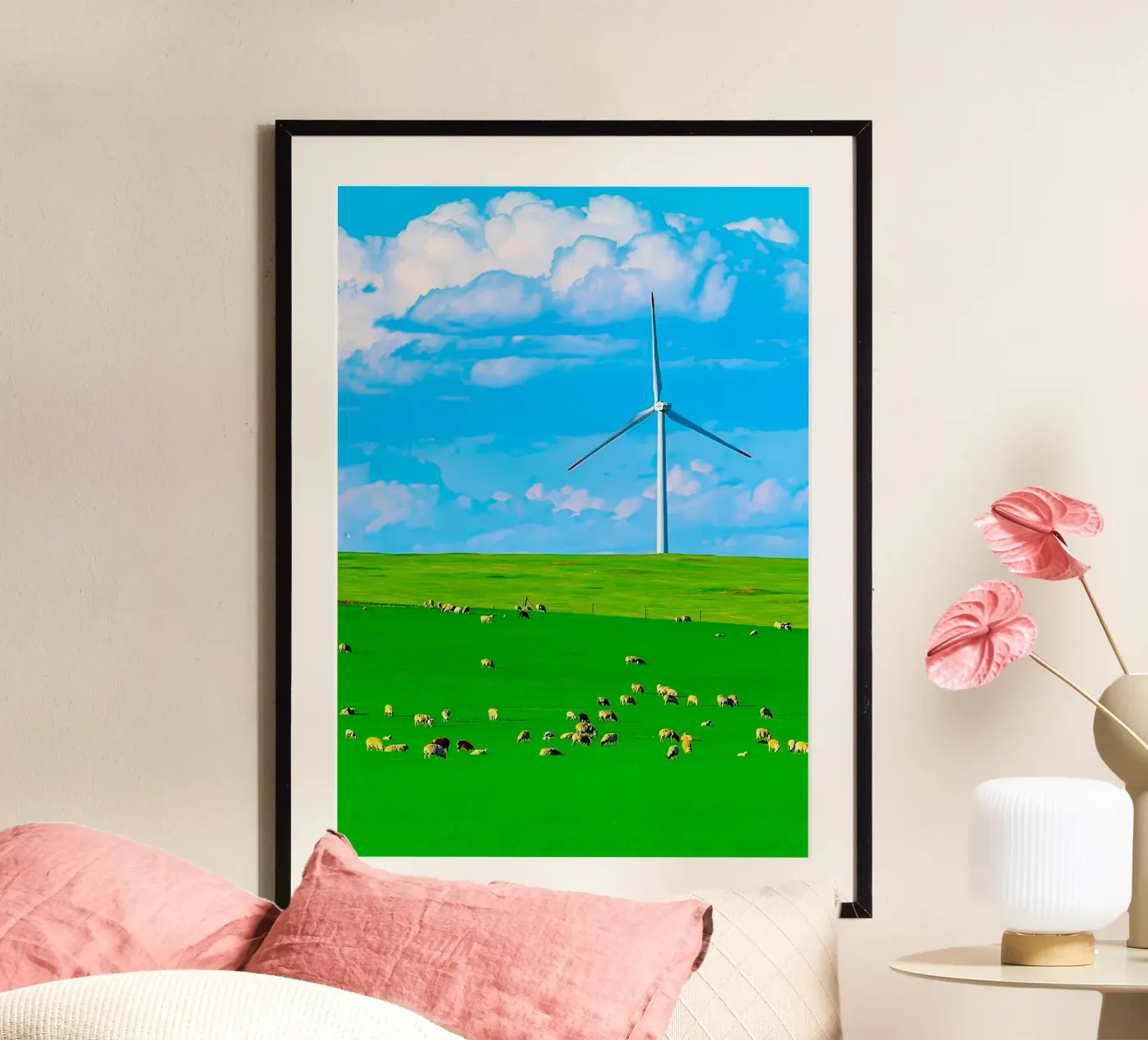 windmill in space field poster da juli