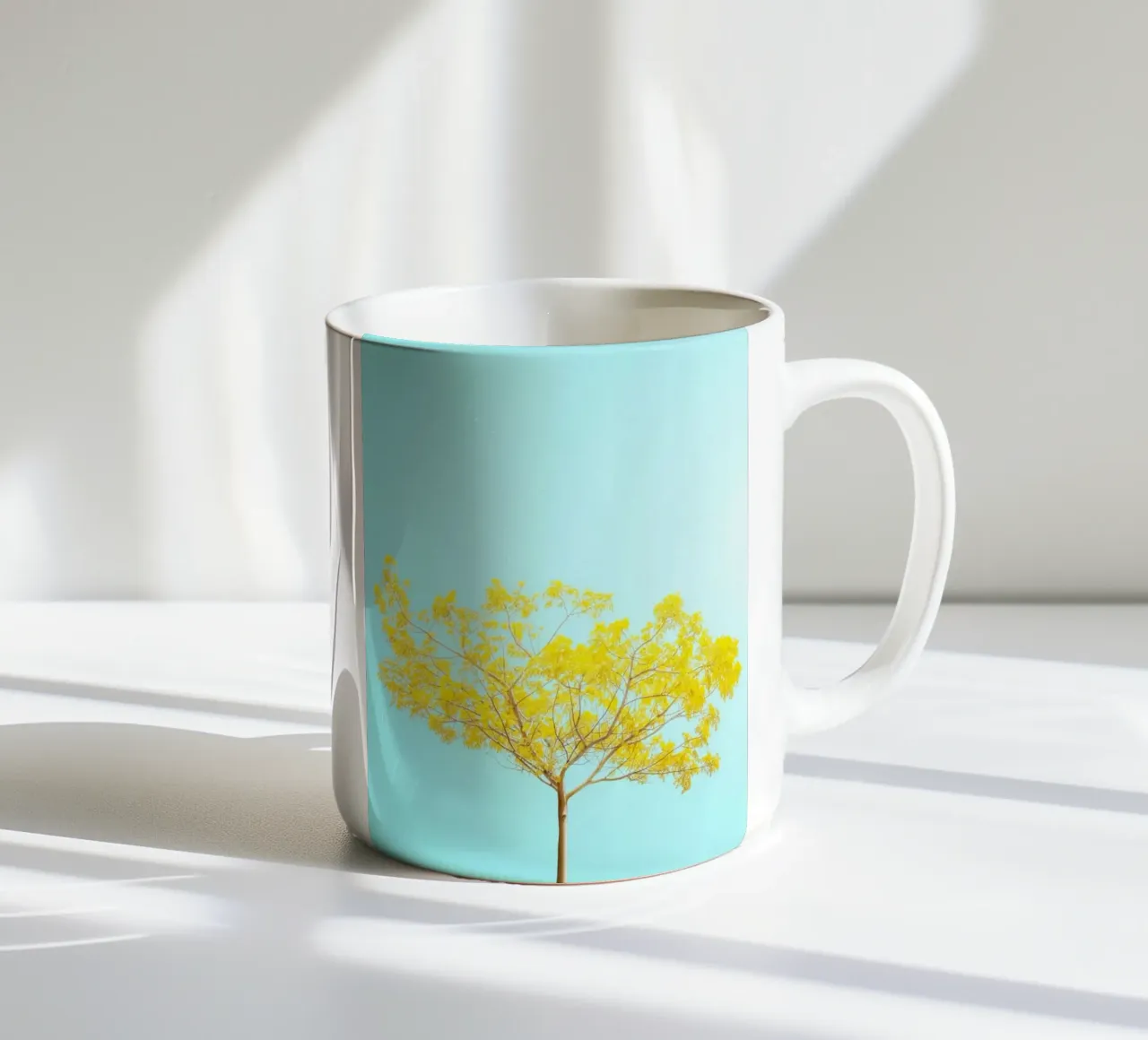 yellow branch tazza in ceramica da juli
