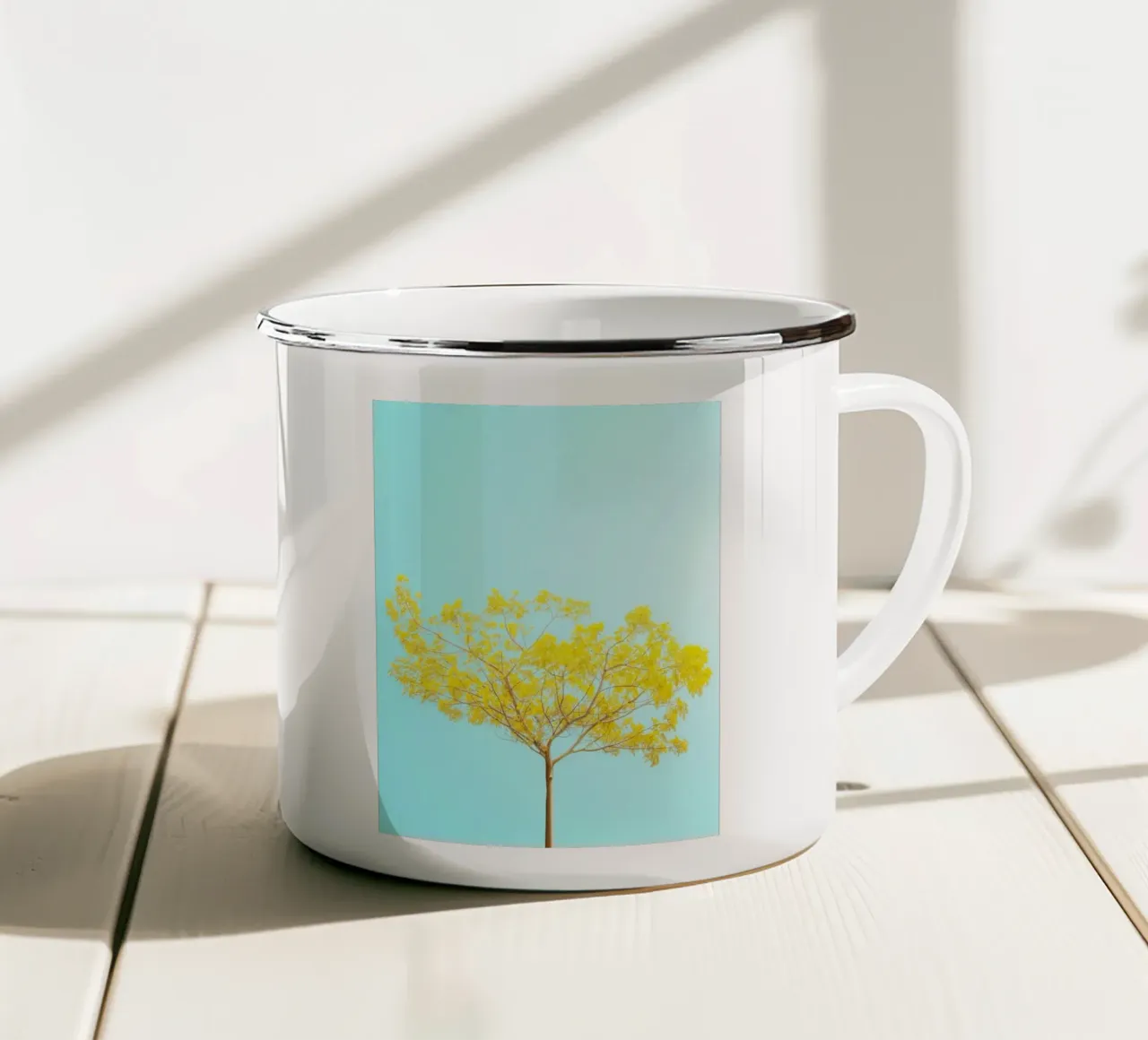 yellow branch tazza in smalto da juli