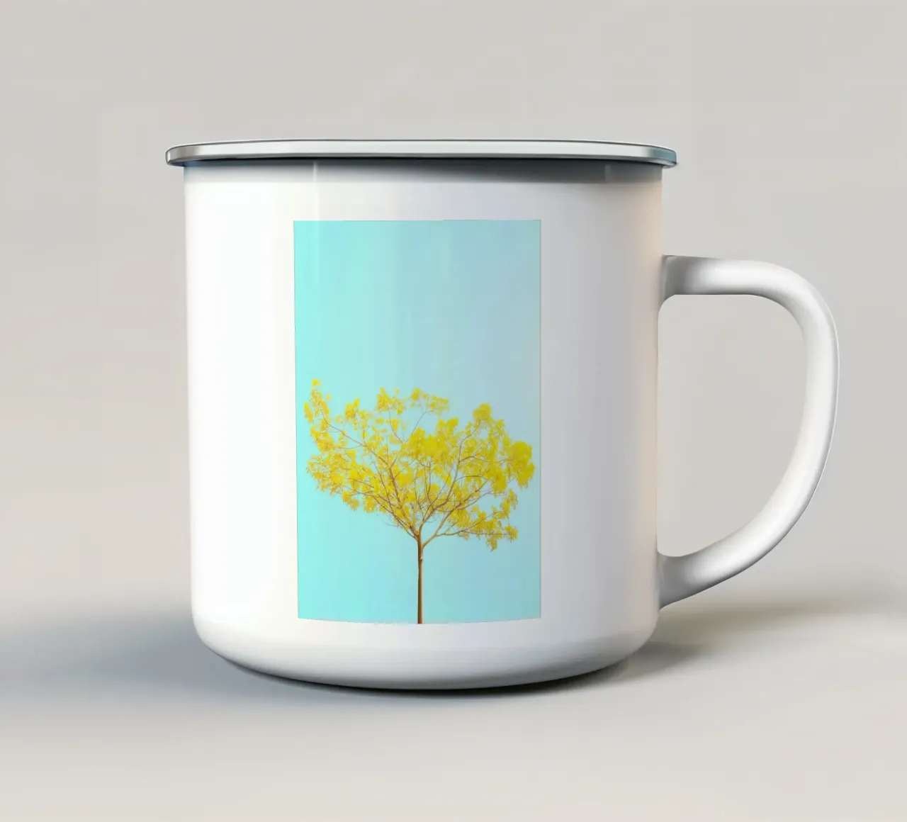 yellow branch tazza in smalto da juli