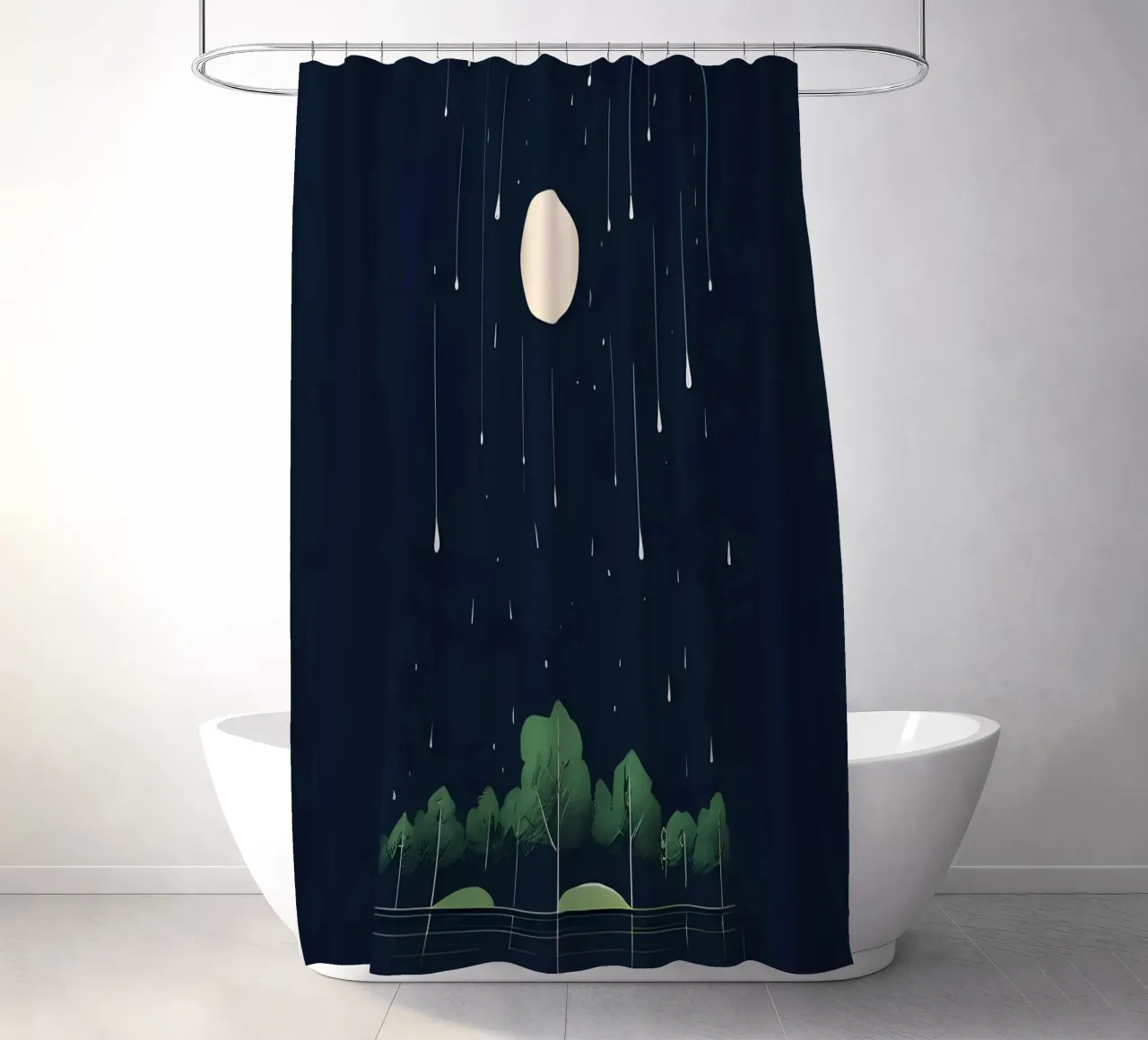 Sereno calare della notte tenda da doccia da Artistic-shop