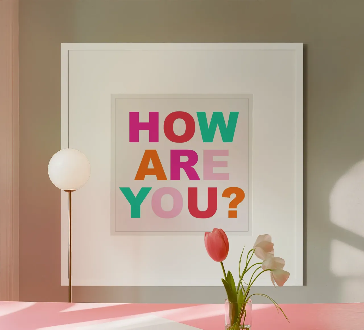 Wie geht es Ihnen? Poster mit Kunststoffrahmen von Kim Hubball Studio