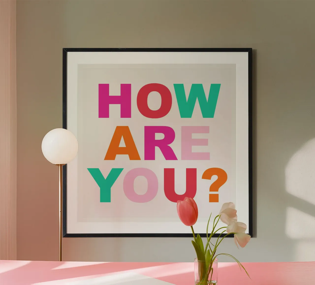 Wie geht es Ihnen? Poster mit Kunststoffrahmen von Kim Hubball Studio