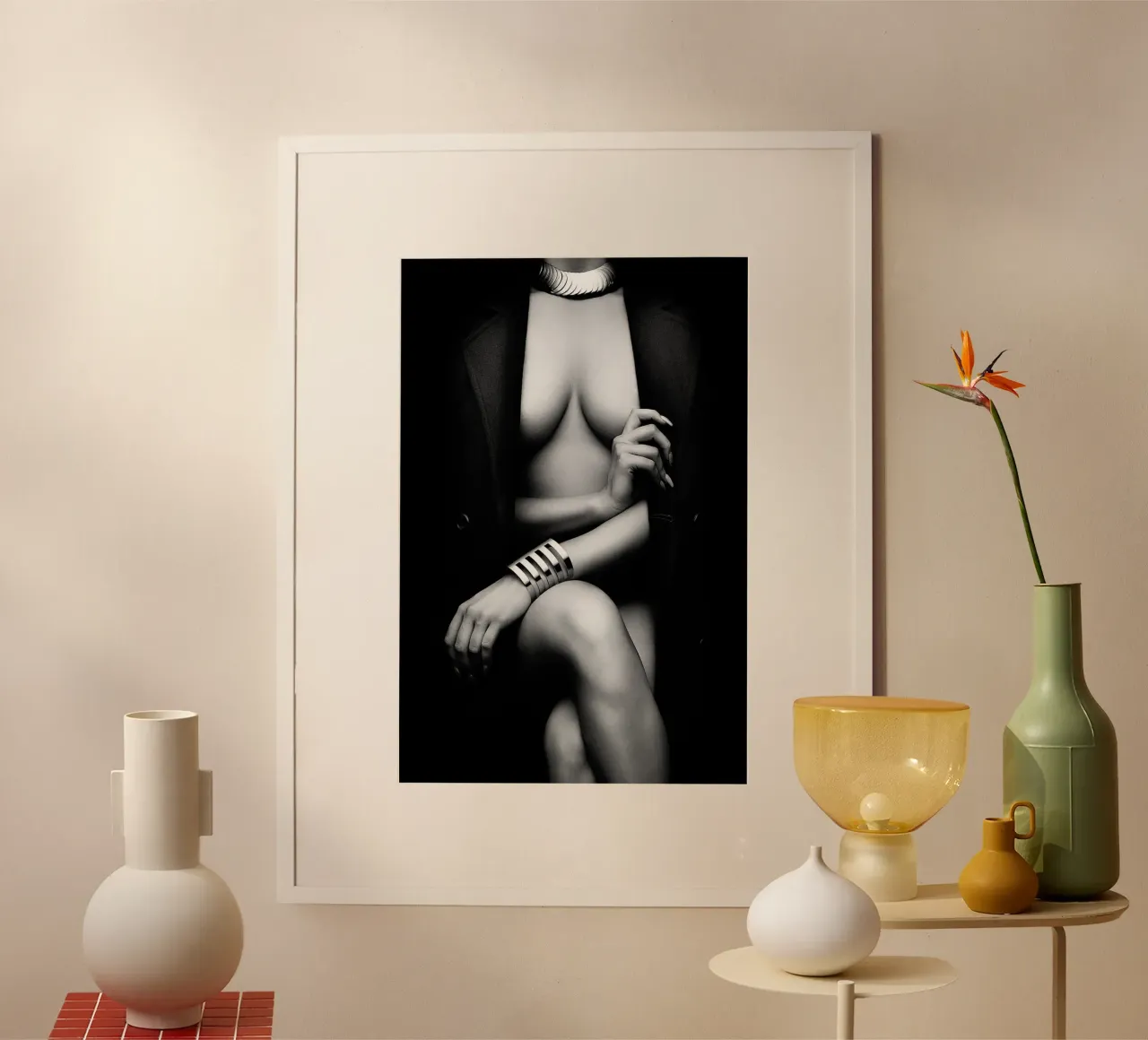 Nudo femminile con cappotto carta hahnemühle da Lora