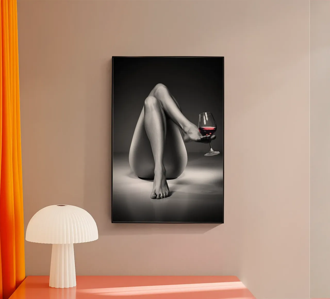Nudo con bicchiere di vino II plexiglass da Lora