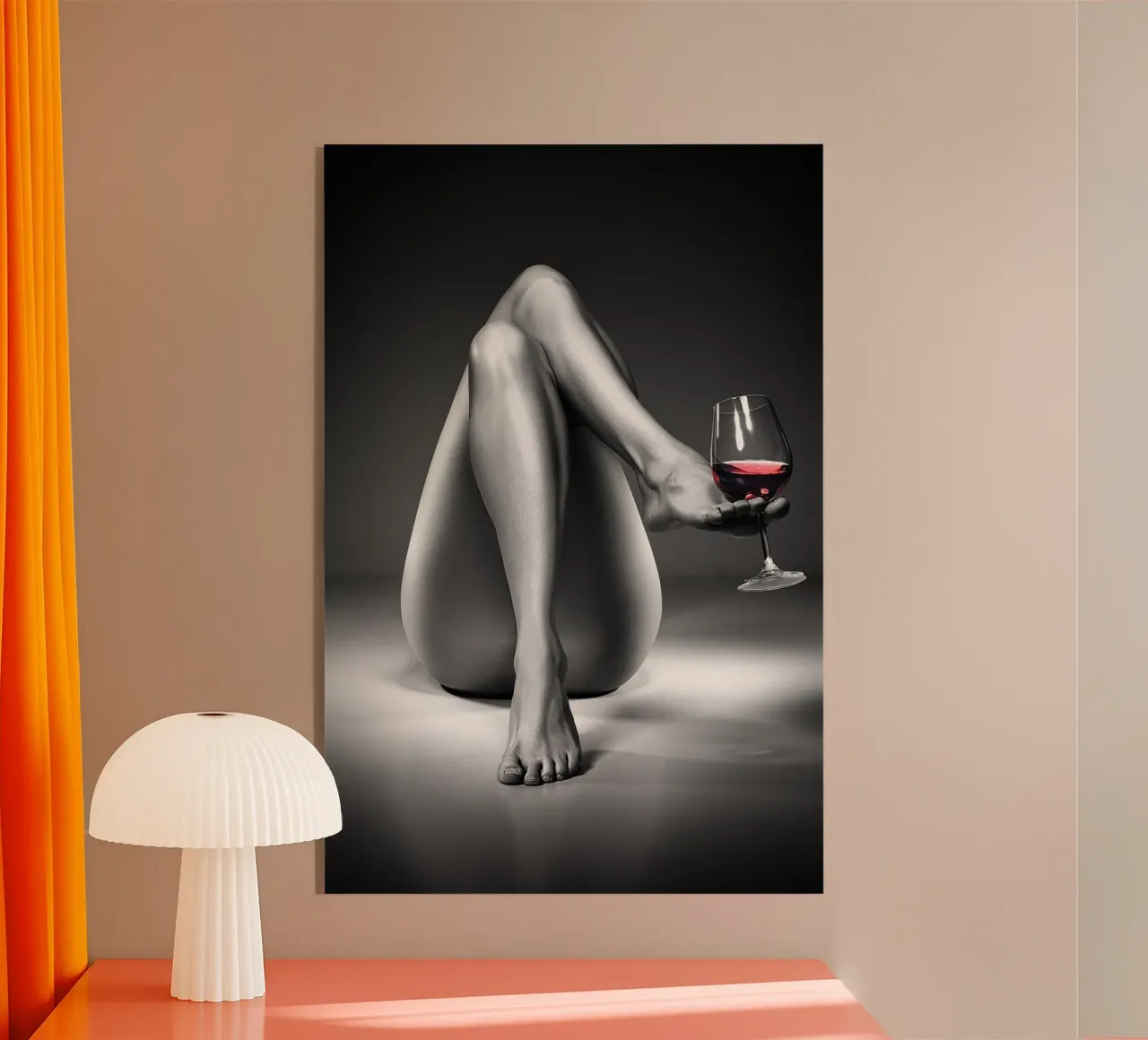 Nudo con bicchiere di vino II plexiglass da Lora
