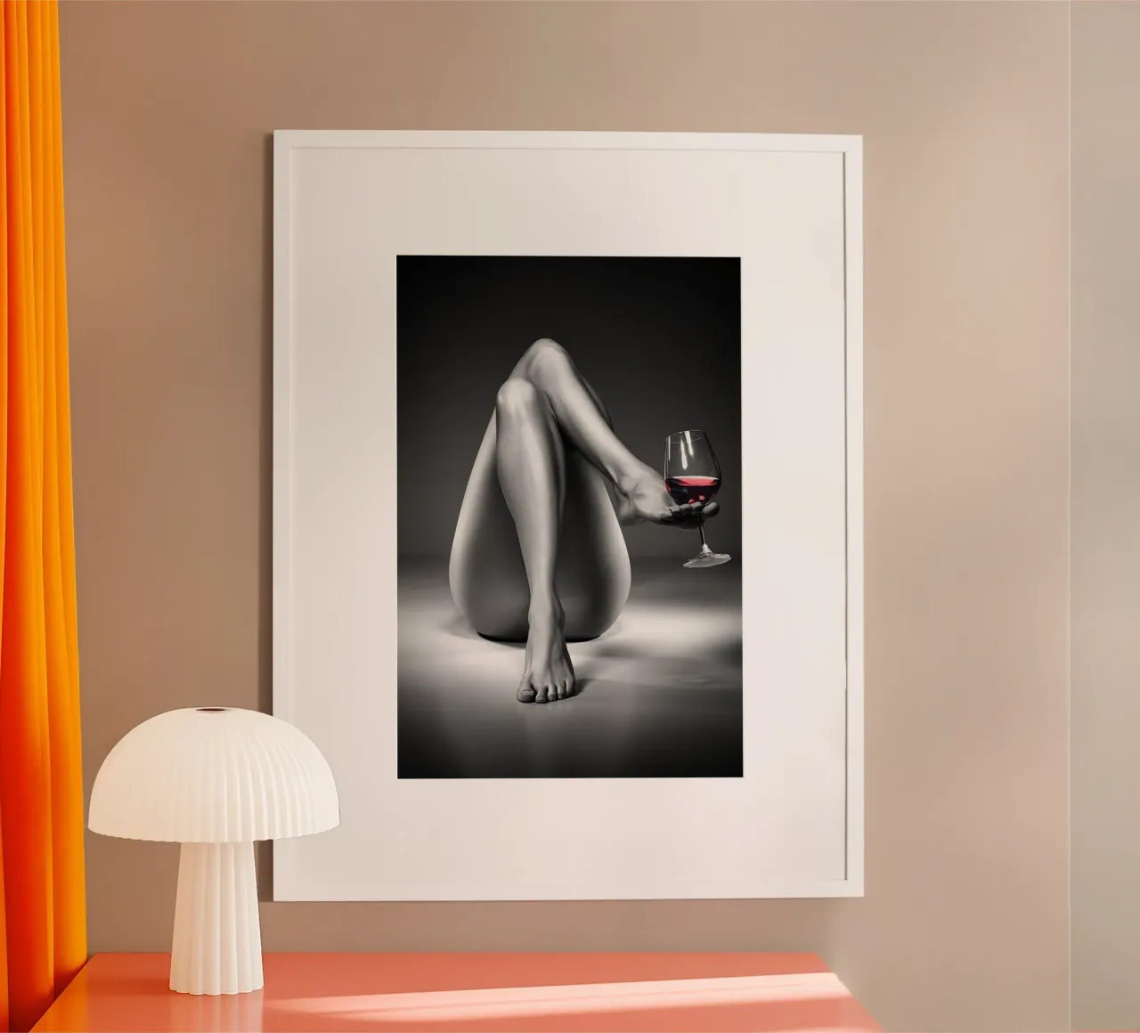 Nudo con bicchiere di vino II carta hahnemühle da Lora