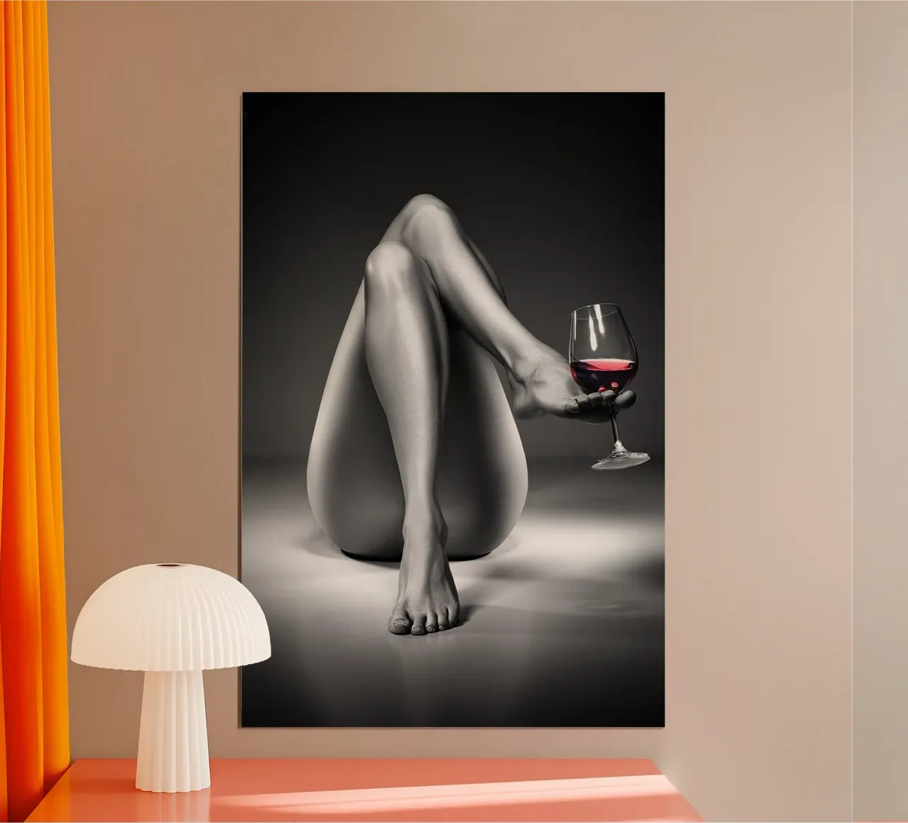 Nudo con bicchiere di vino II carta hahnemühle da Lora