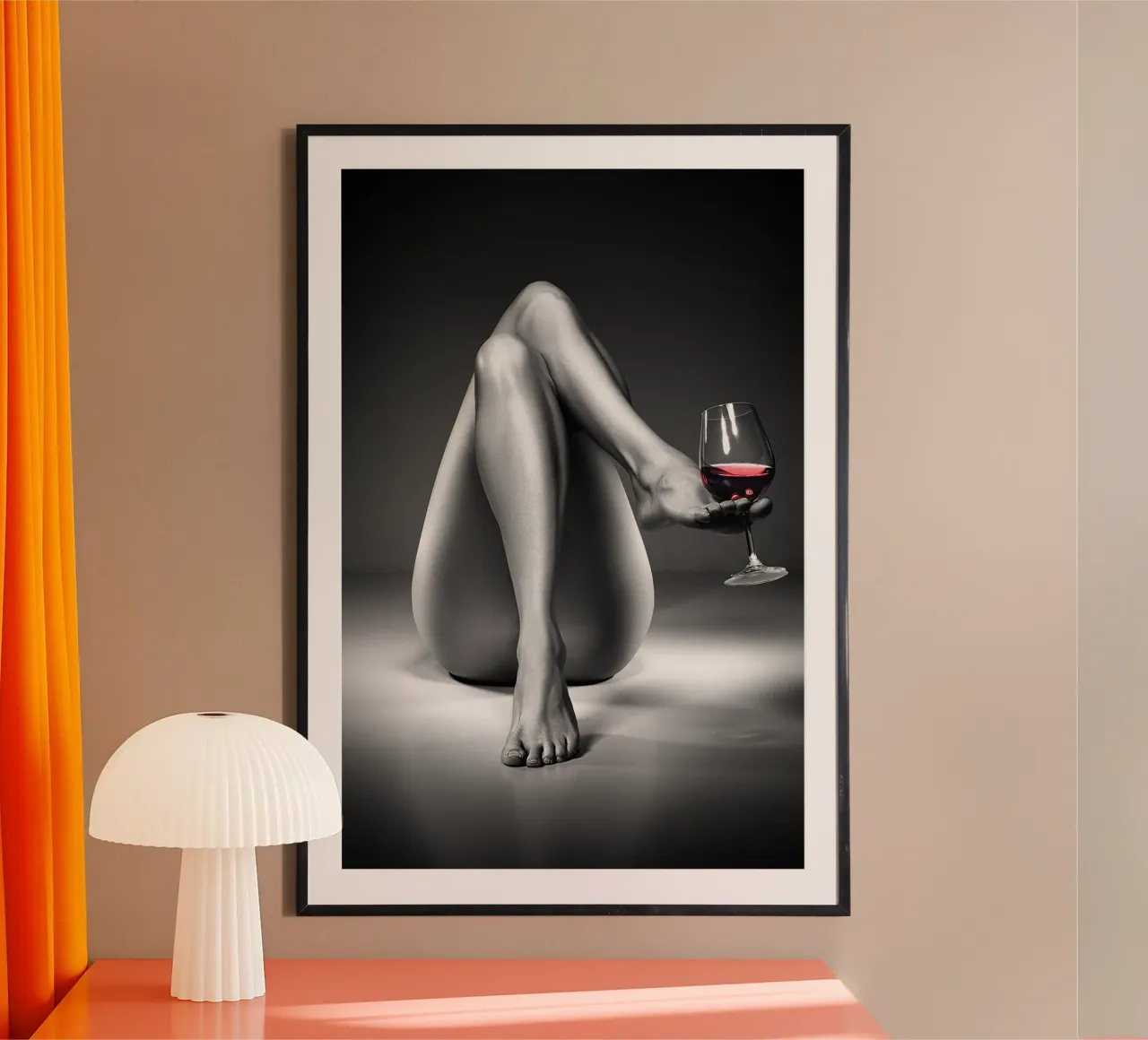 Nudo con bicchiere di vino II carta hahnemühle da Lora