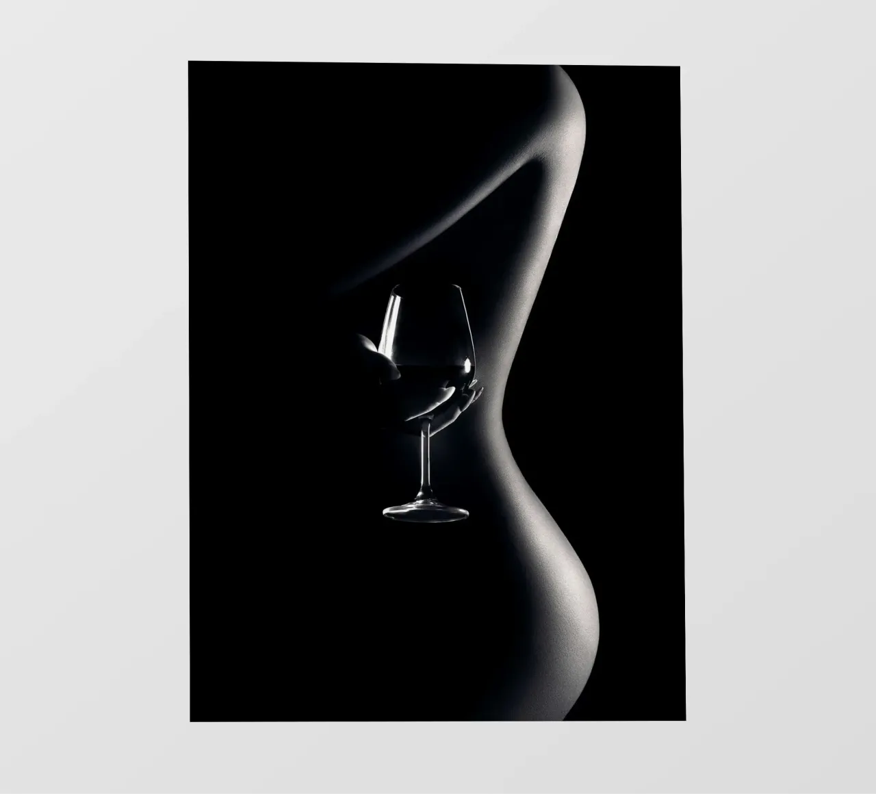 Nudo con bicchiere di vino I telo in pvc da Lora