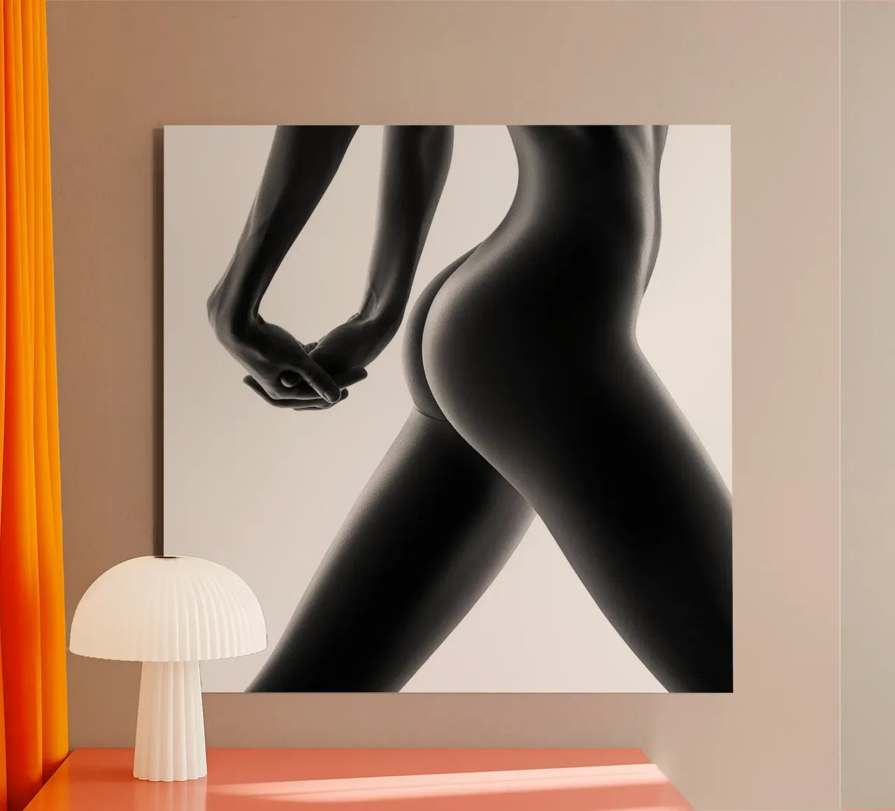 Paesaggio corporeo nudo su bianco 02 alluminio dibond da Lora