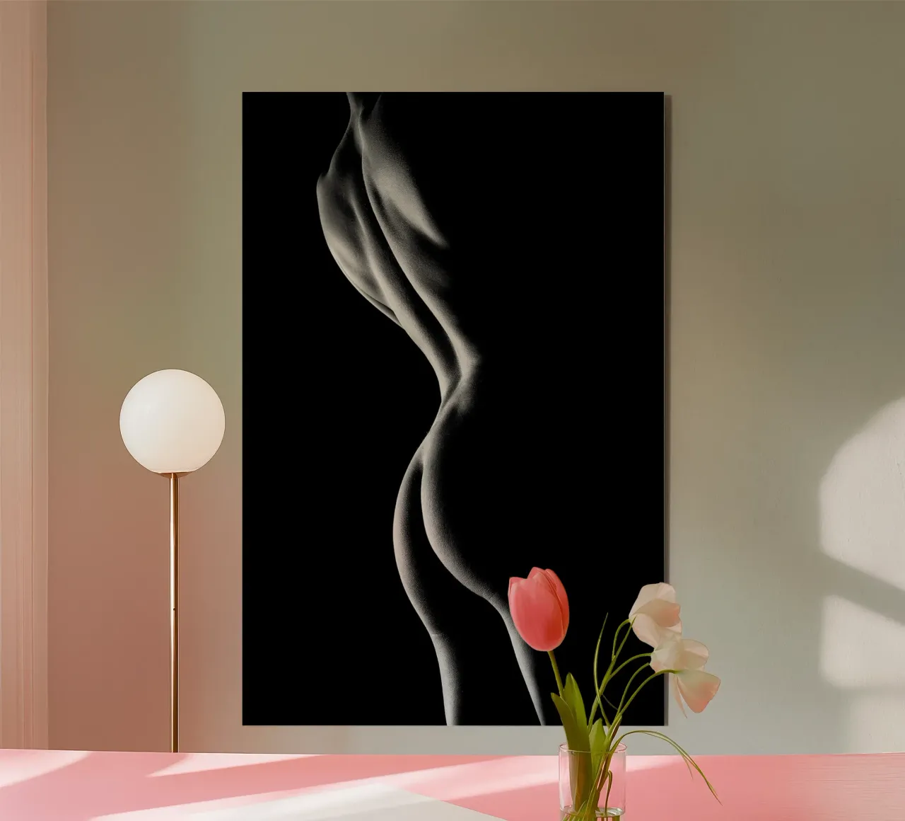 Sagome di una donna nuda alluminio dibond da Lora