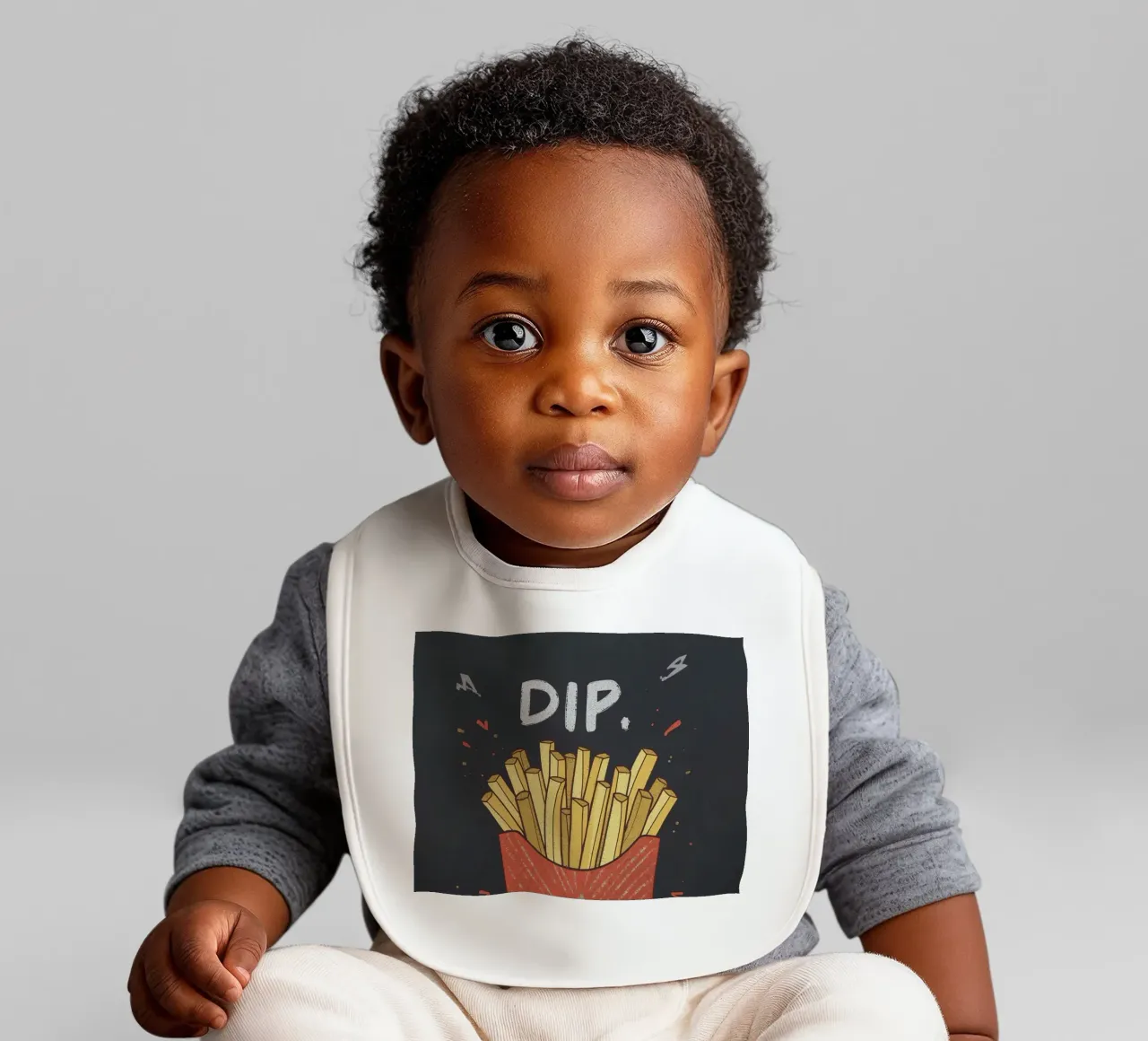 Patate fritte "DIP, EAT, REPEAT". bavaglino da DesignDoodle