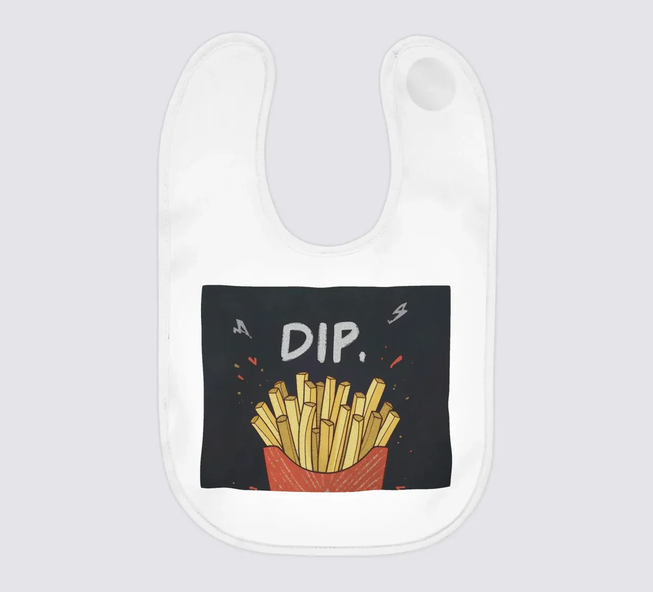 Patate fritte "DIP, EAT, REPEAT". bavaglino da DesignDoodle