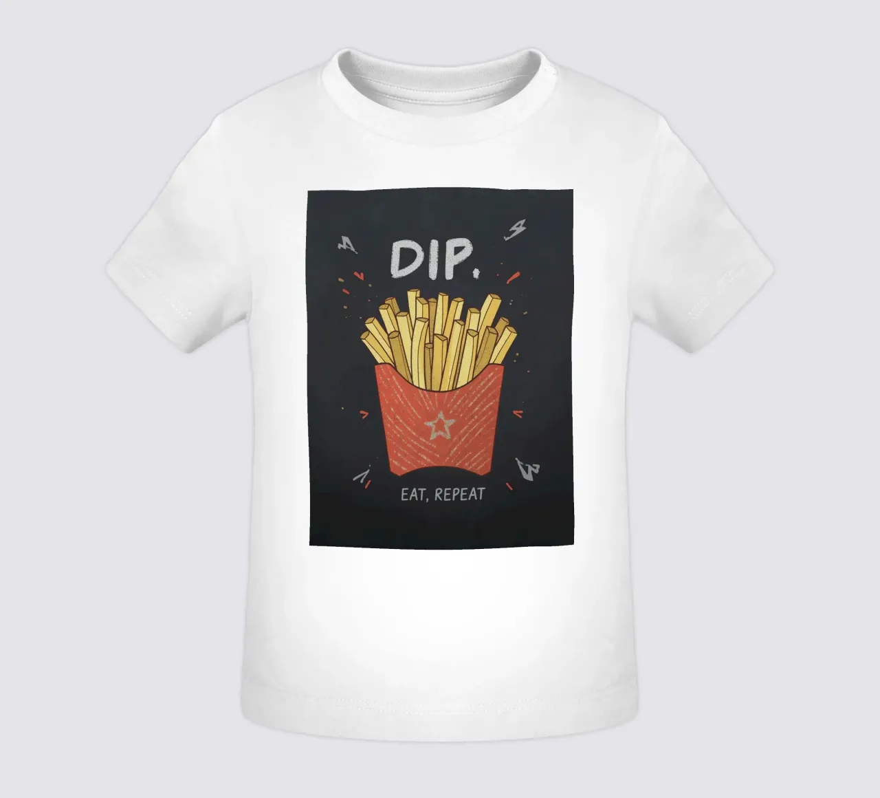 Patate fritte "DIP, EAT, REPEAT". maglietta neonato da DesignDoodle
