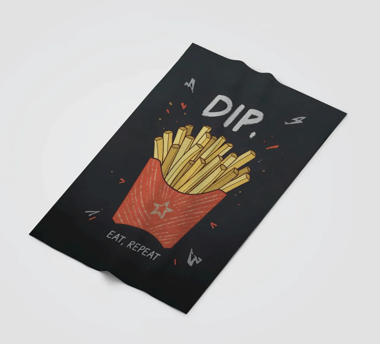 Patate fritte "DIP, EAT, REPEAT". coperta in pile da DesignDoodle