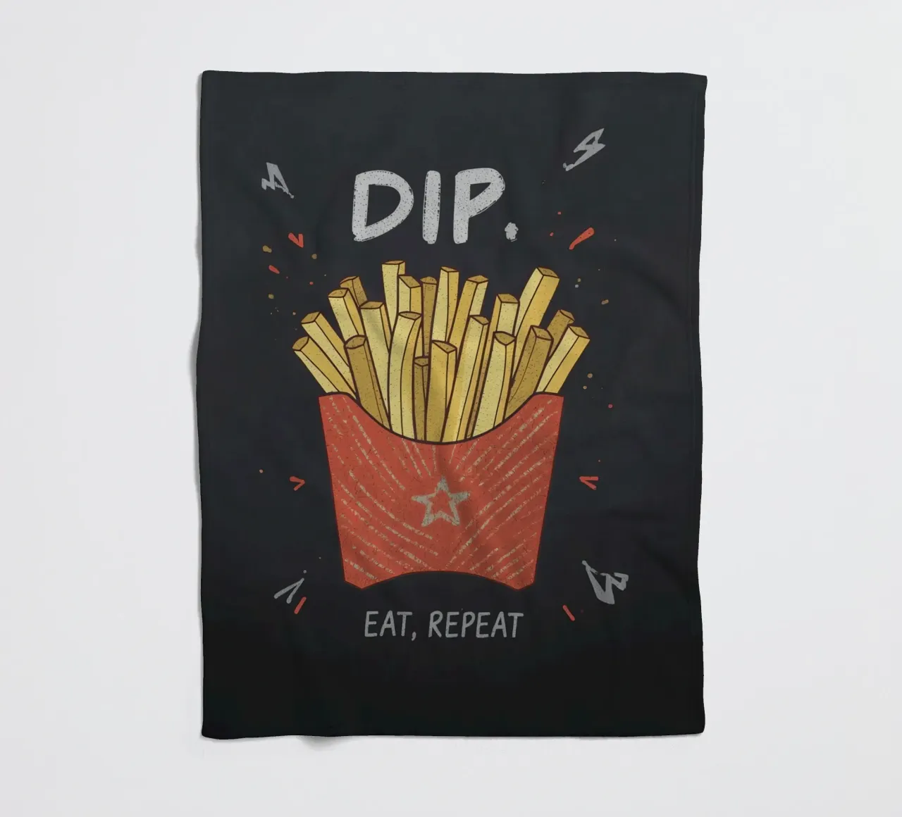 Patate fritte "DIP, EAT, REPEAT". coperta in pile da DesignDoodle