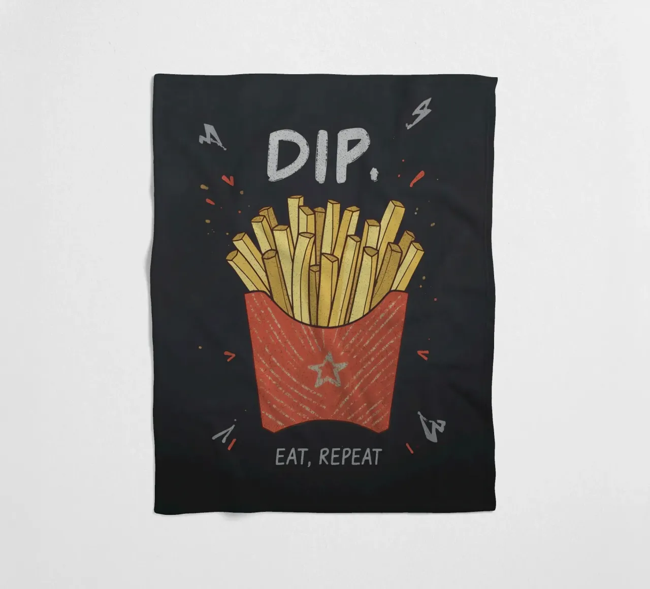 Patate fritte "DIP, EAT, REPEAT". coperta in pile da DesignDoodle