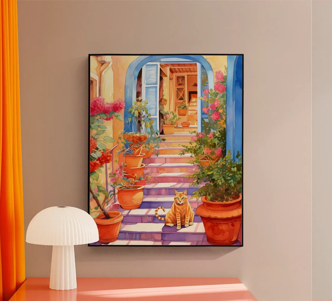 Cat on Stairs plexiglass da Artsy Bessy