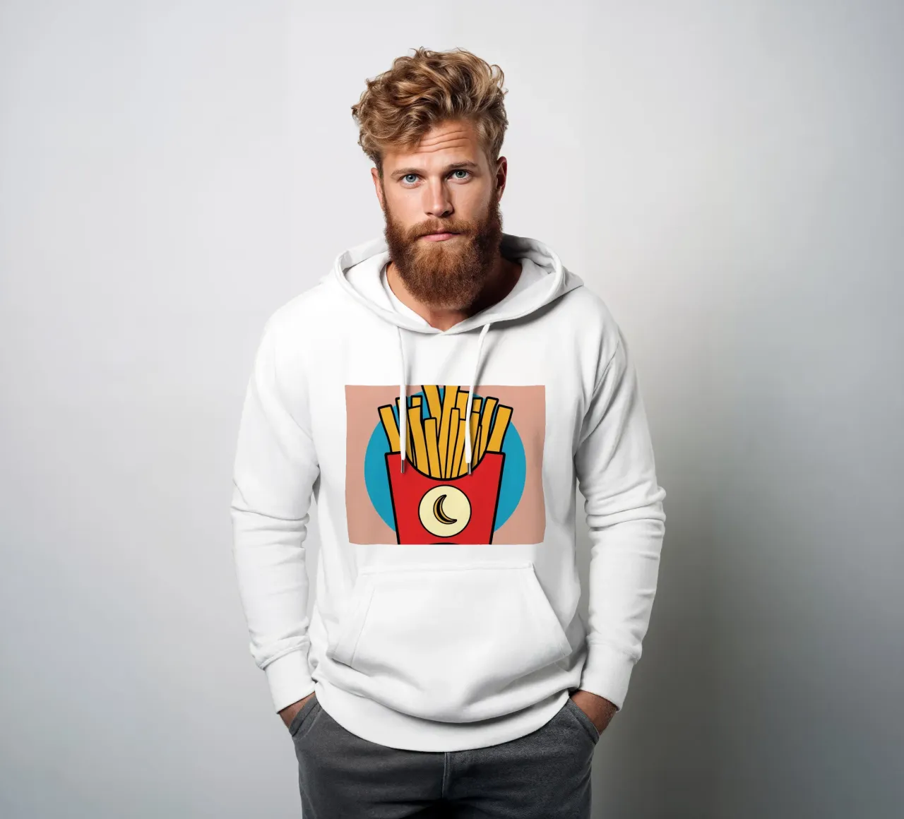 Patate fritte "Fry Me to The Moon" (friggimi fino alla luna) felpa con cappuccio da DesignDoodle