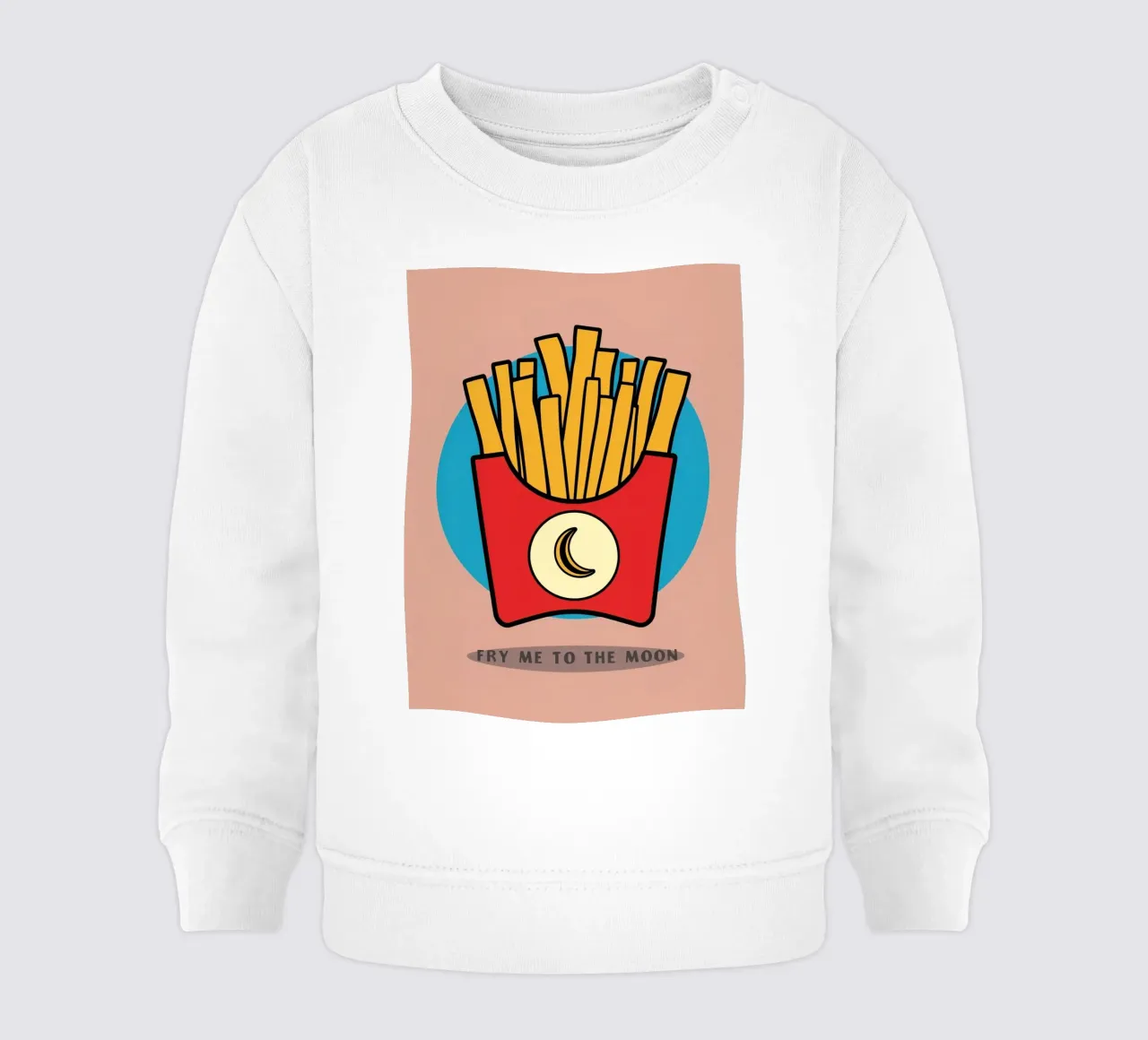 Patate fritte "Fry Me to The Moon" (friggimi fino alla luna) felpa neonato da DesignDoodle